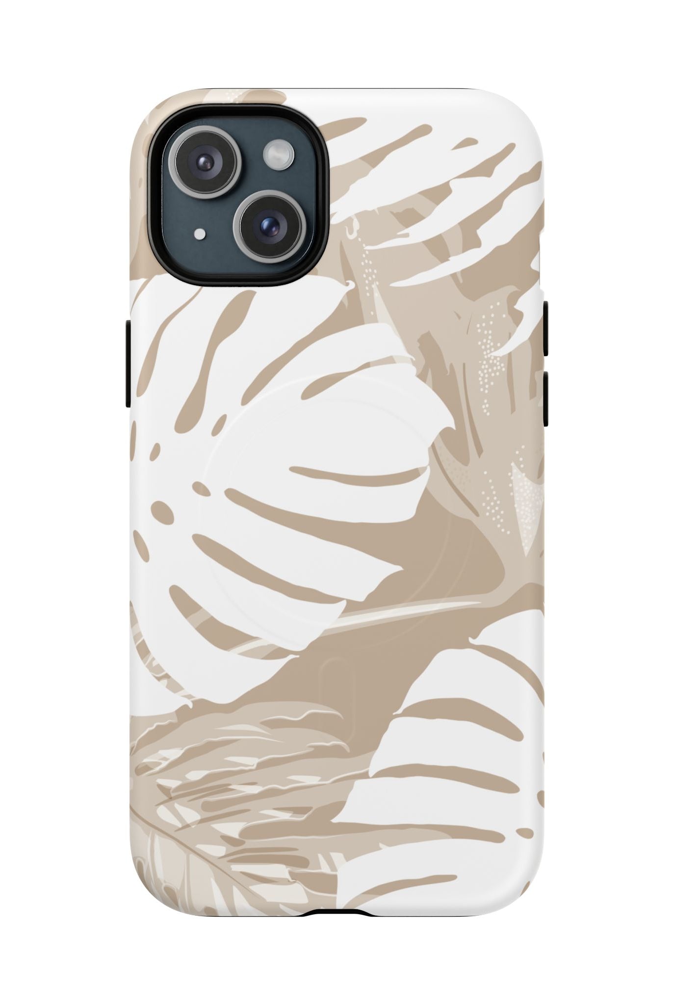 Exotic Monstera MagSafe iPhone Case iPhone 15 Plus Matte - Hawaiian Tropical Monstera Botanical Neutral Design - The Local Banyan