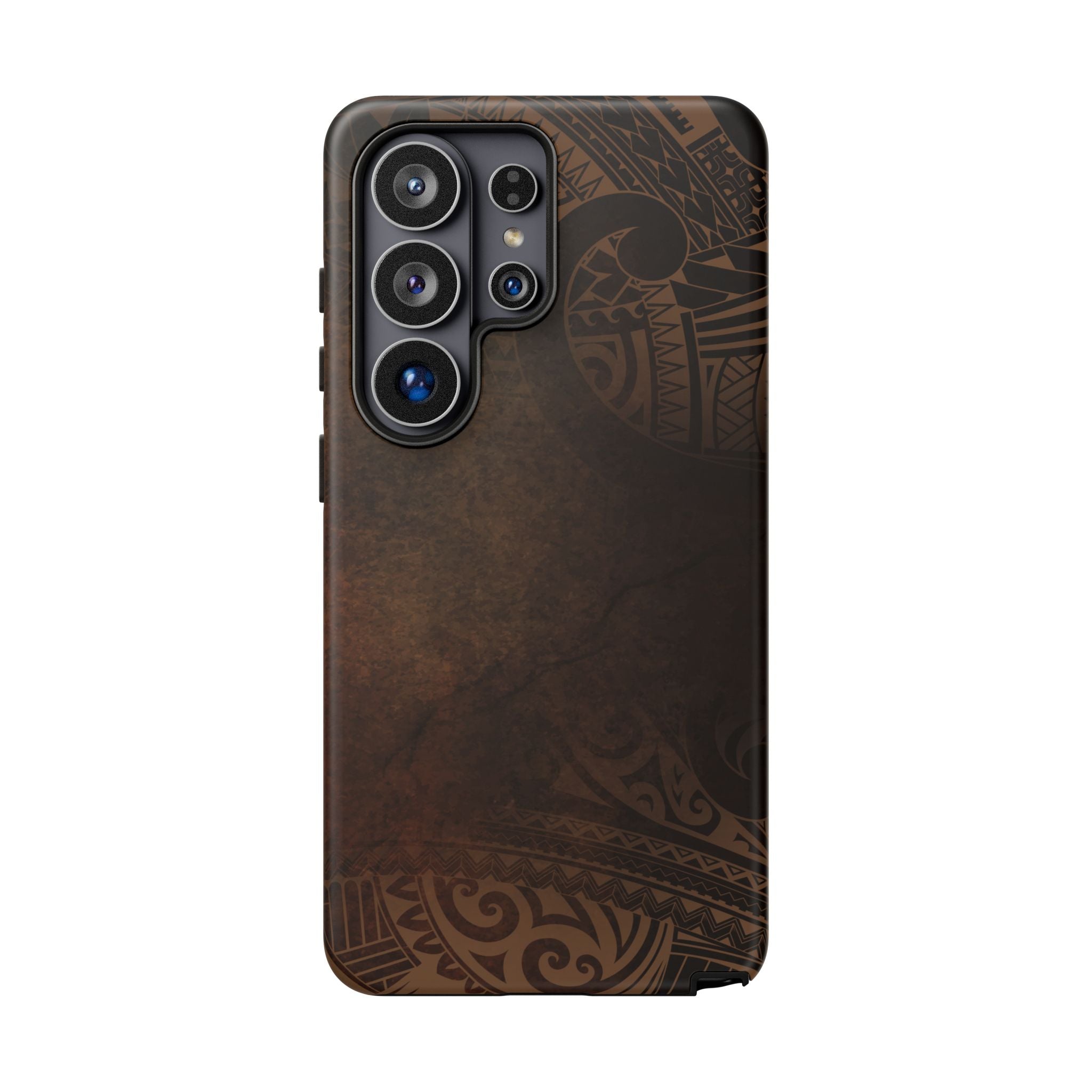 Aloha Aina Tough Samsung Galaxy Case Detail View - Hawaiian Earth Tone Polynesian Tribal Design Close Up - The Local Banyan