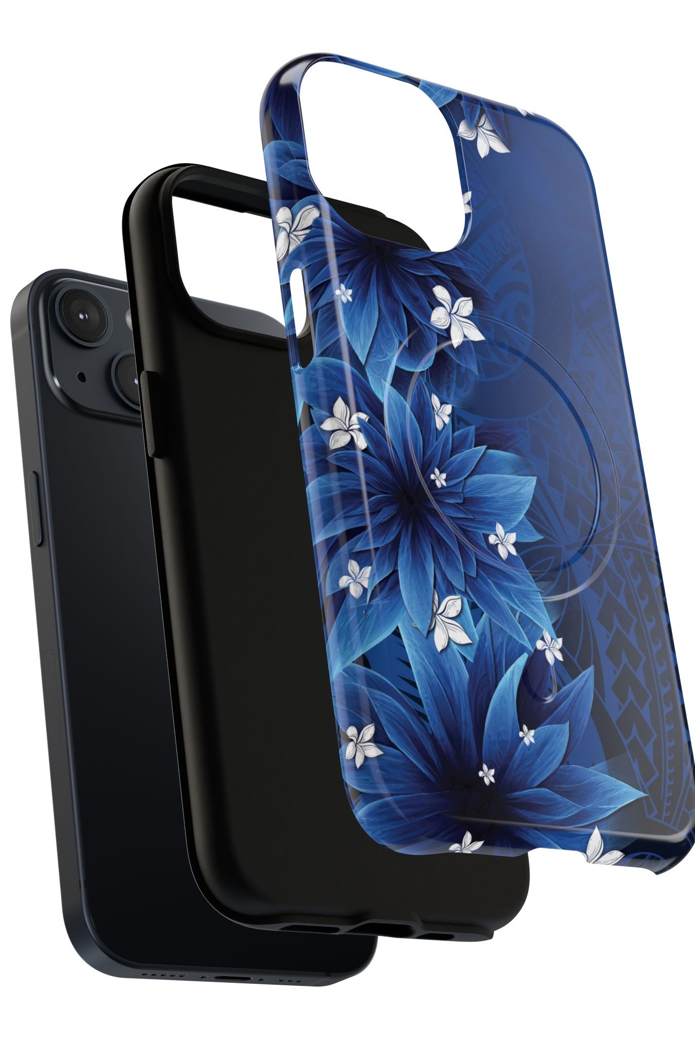 Hoku Pua MagSafe iPhone Case Side View - Dual Layer Drop Protection Hawaiian Phone Case - The Local Banyan