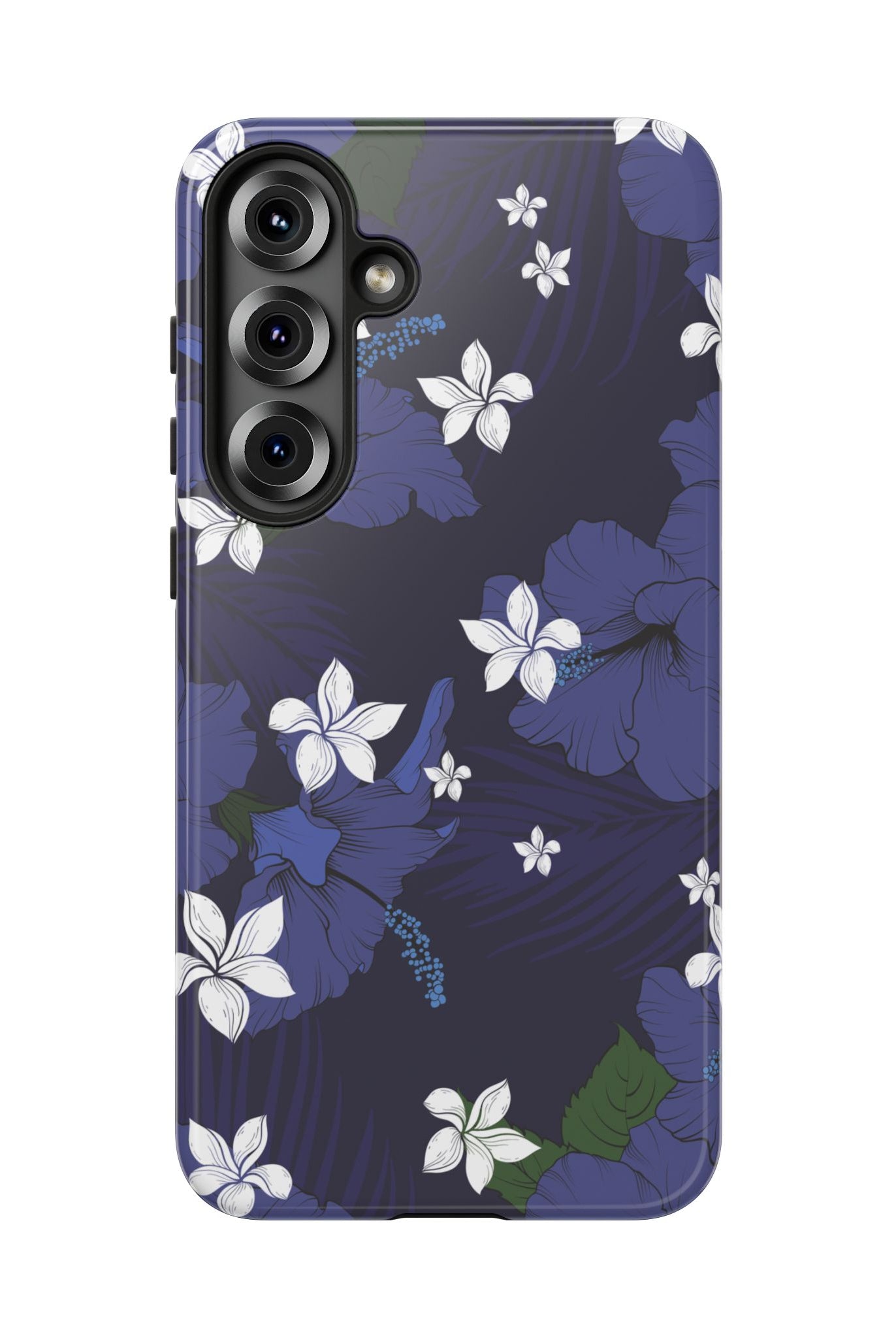 Vintage Blue Tough Samsung Galaxy Case Side View - Dual Layer Drop Protection Hawaiian Phone Case - The Local Banyan