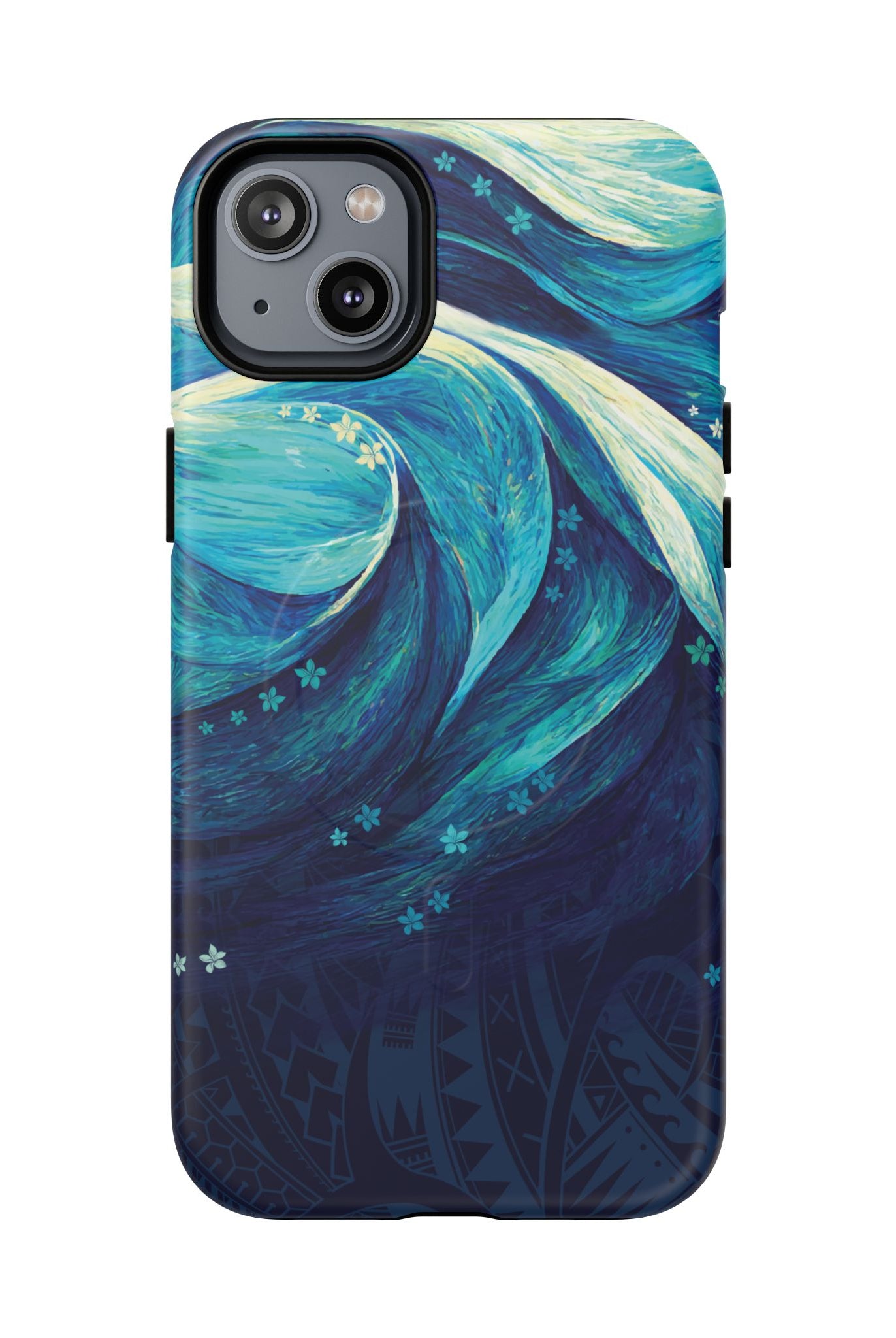 Eternal Mana MagSafe iPhone Case iPhone 14 Plus Matte - Hawaiian Ocean Wave Polynesian Tribal Design - The Local Banyan