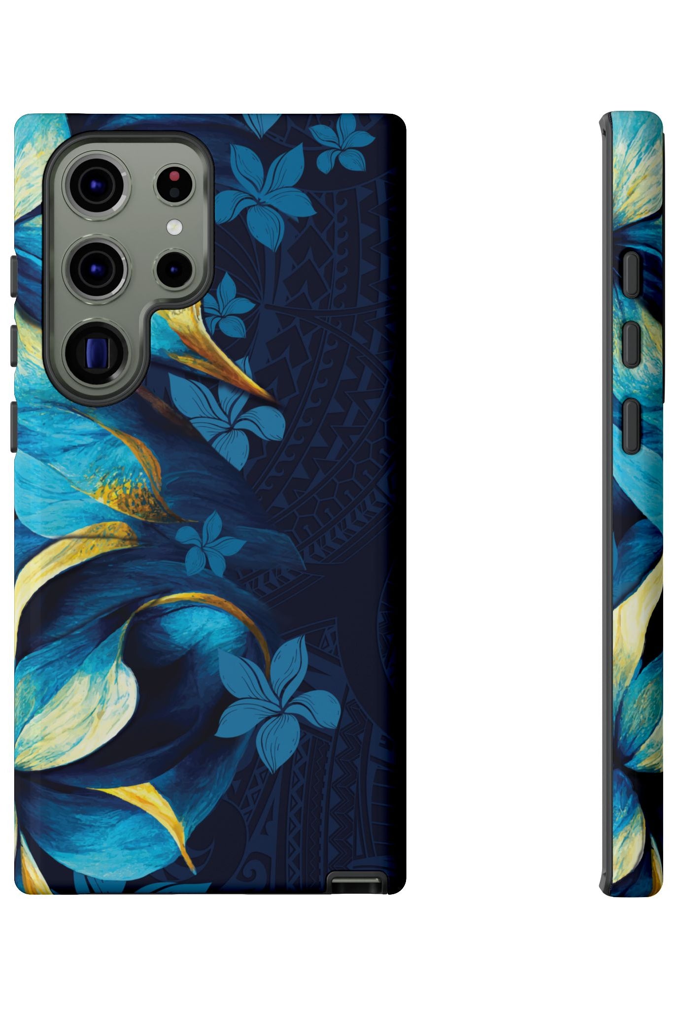 Po Mahina Tough Samsung Galaxy Case Side View - Dual Layer Drop Protection Hawaiian Phone Case - The Local Banyan