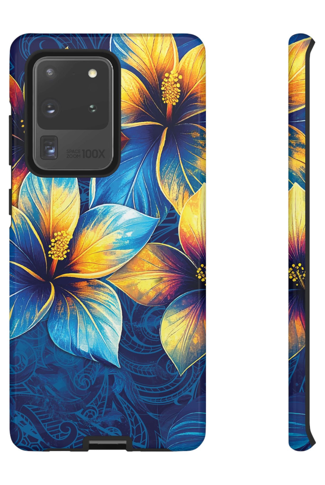 Pua La Tough Samsung Galaxy Case Samsung Galaxy S20 Ultra Glossy - Hawaiian Golden Hibiscus Sun Flower Sapphire Design - The Local Banyan