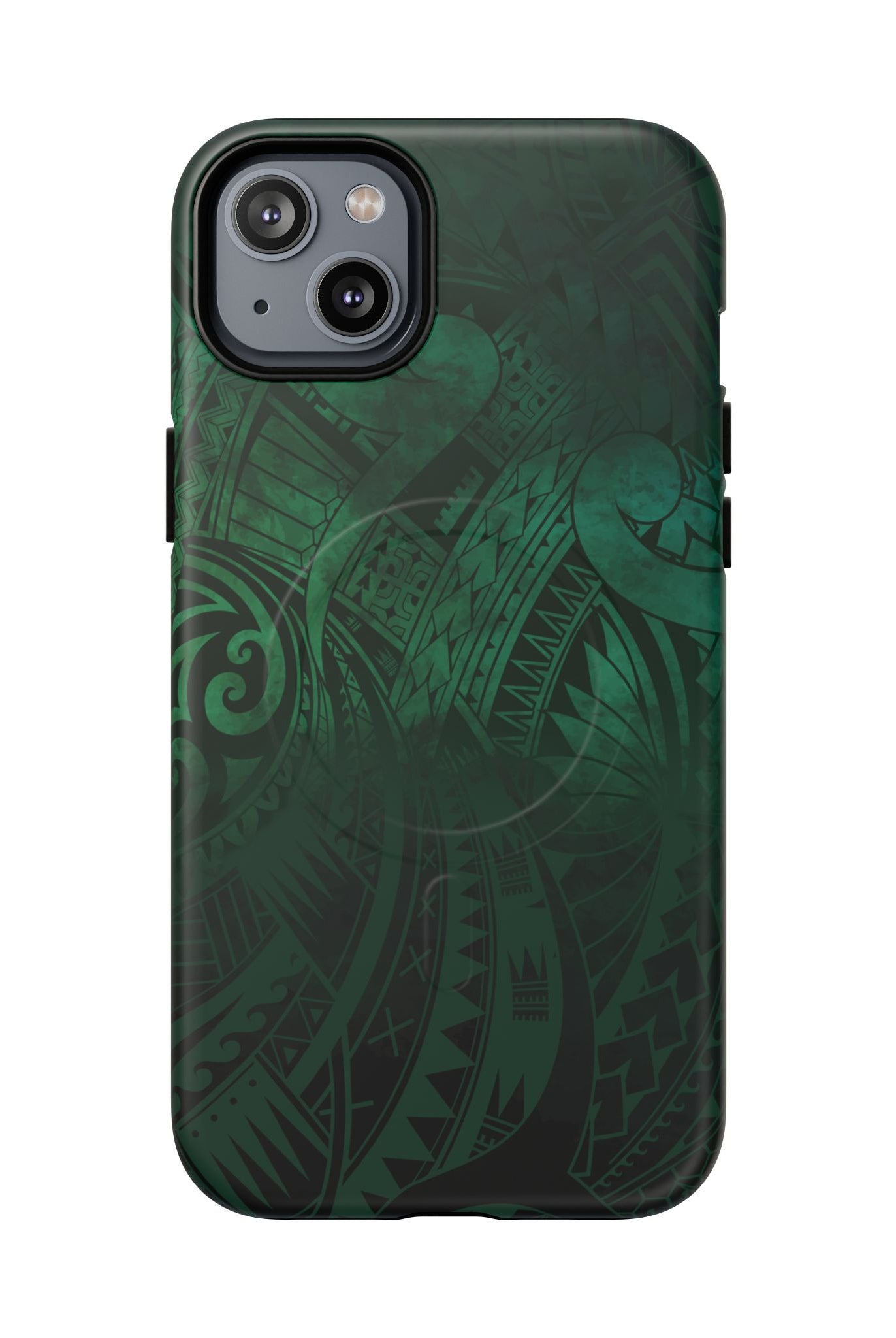 Nahele Spirit MagSafe iPhone Case iPhone 14 Plus Matte - Hawaiian Forest Green Polynesian Tribal Design - The Local Banyan