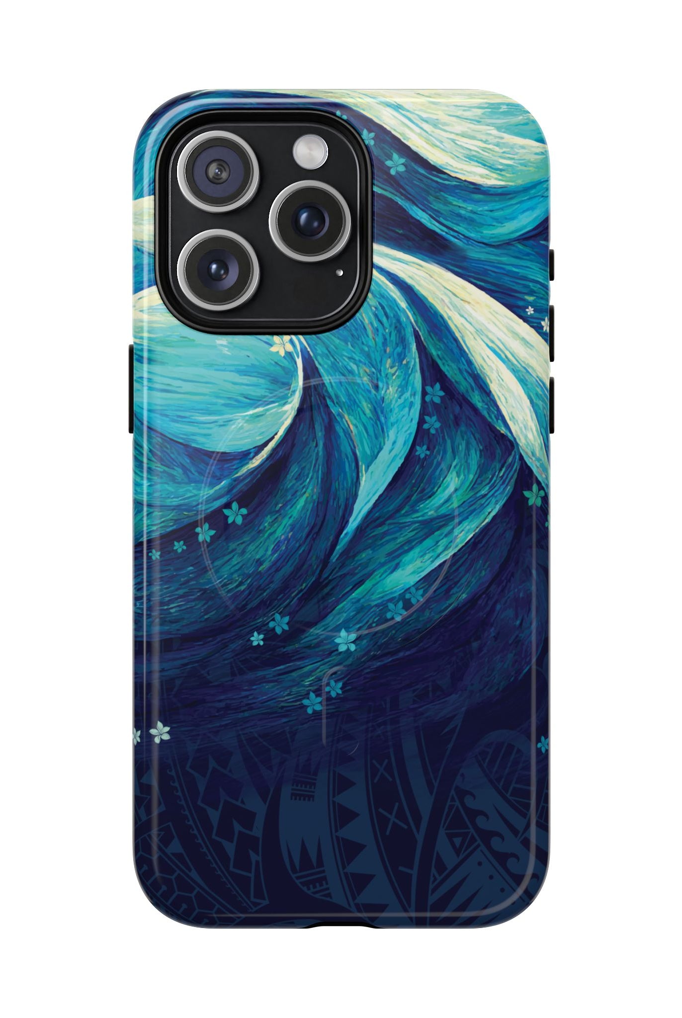 Eternal Mana MagSafe iPhone Case iPhone 15 Pro Max Glossy - Hawaiian Ocean Wave Polynesian Tribal Design - The Local Banyan