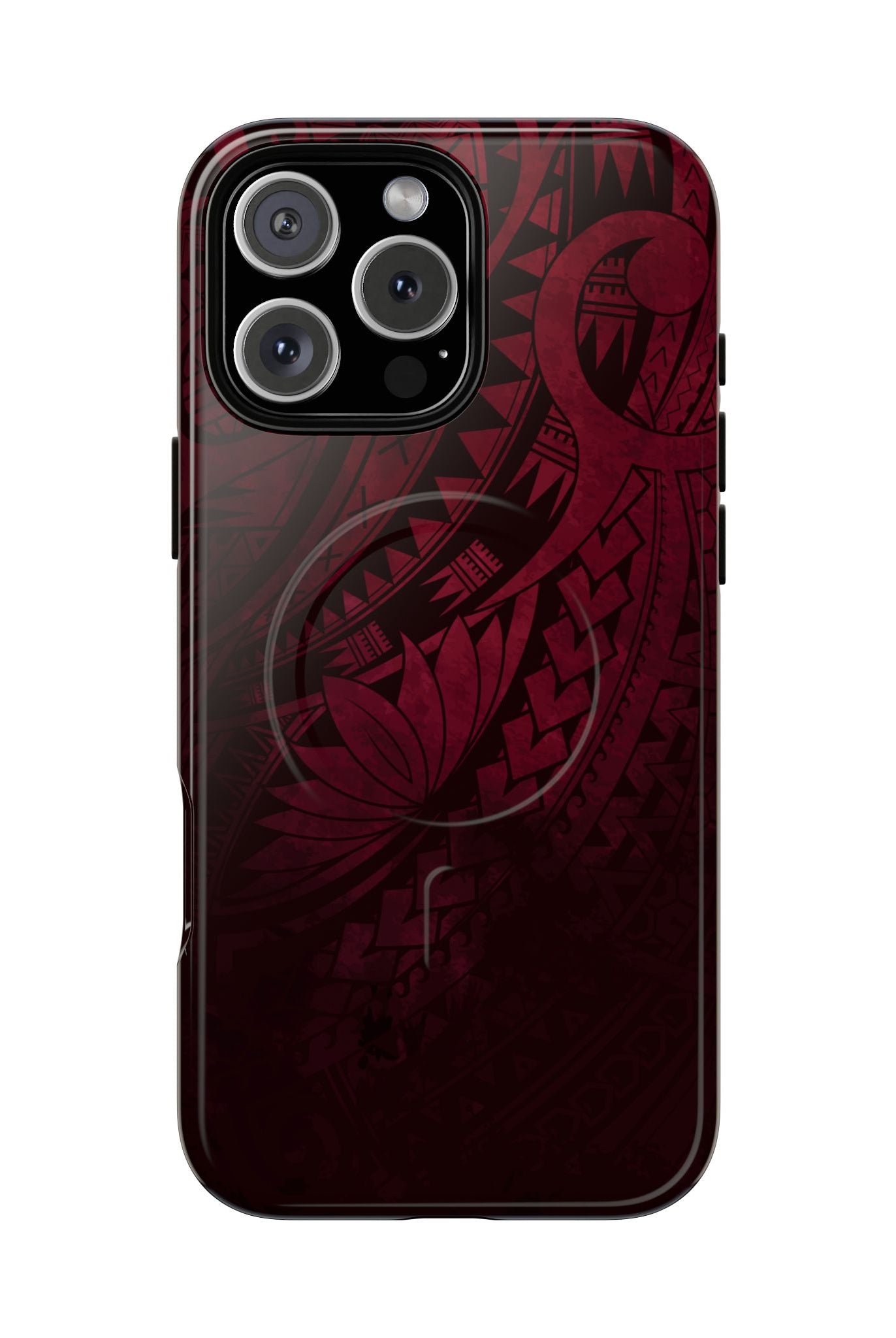 Eternal Ember MagSafe iPhone Case iPhone 16 Pro Max Glossy - Hawaiian Red Tribal Polynesian Design - The Local Banyan