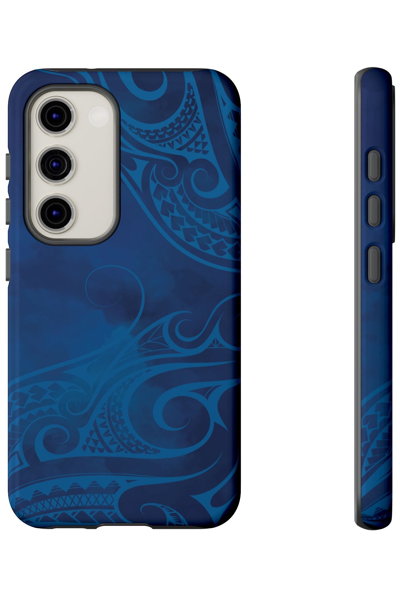Kai Legacy Tough Samsung Galaxy Case Detail View - Hawaiian Ocean Blue Polynesian Tribal Design Close Up - The Local Banyan