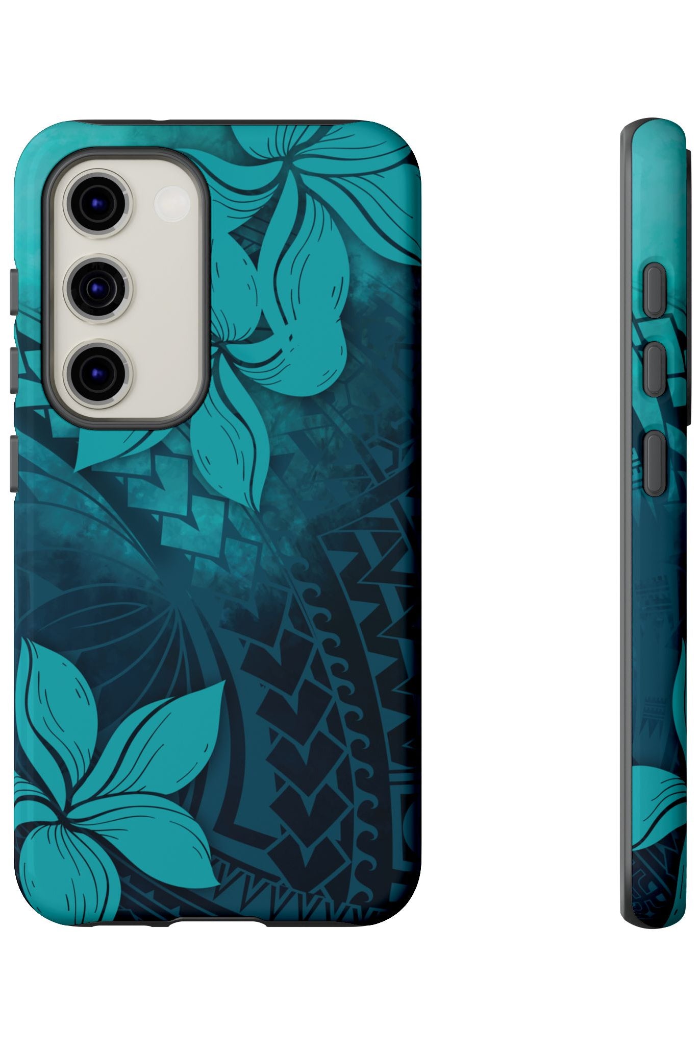 Moana Bloom Tough Samsung Galaxy Case Side View - Dual Layer Drop Protection Hawaiian Phone Case - The Local Banyan