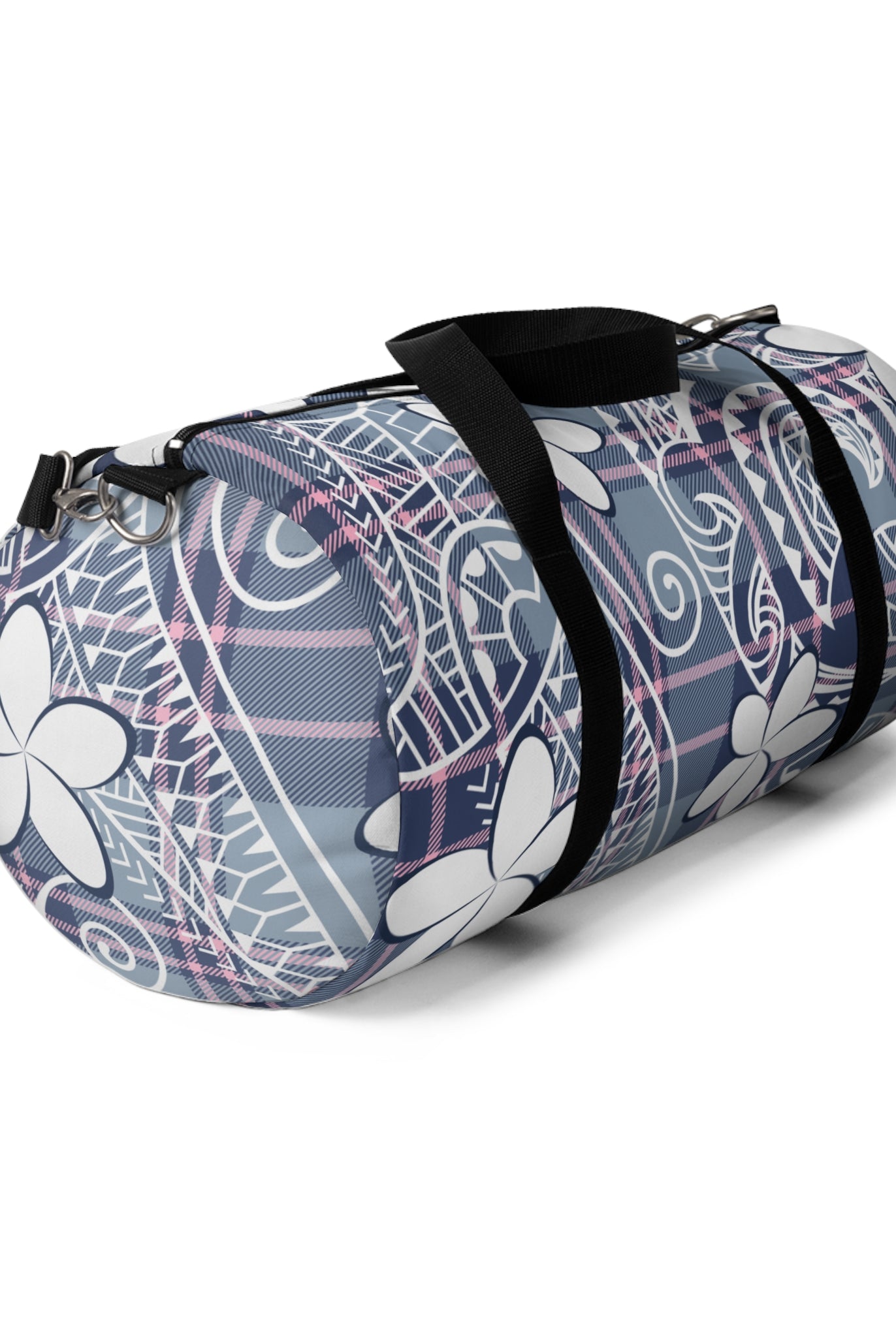 Plaid Plumeria Barrel Duffel Bag Duffels