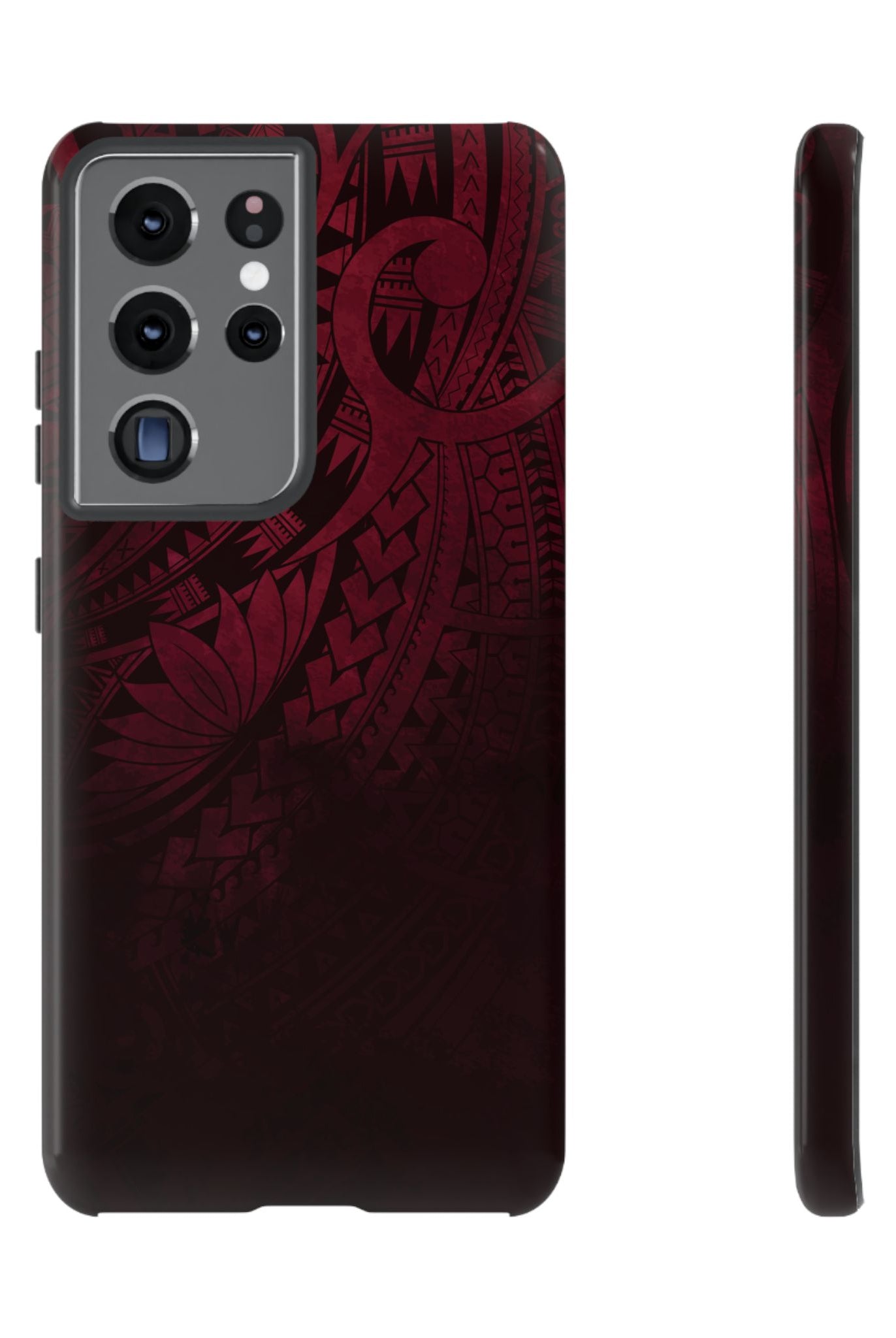 Eternal Ember Tough Samsung Galaxy Case Samsung Galaxy S21 Ultra Glossy - Hawaiian Red Tribal Polynesian Design - The Local Banyan