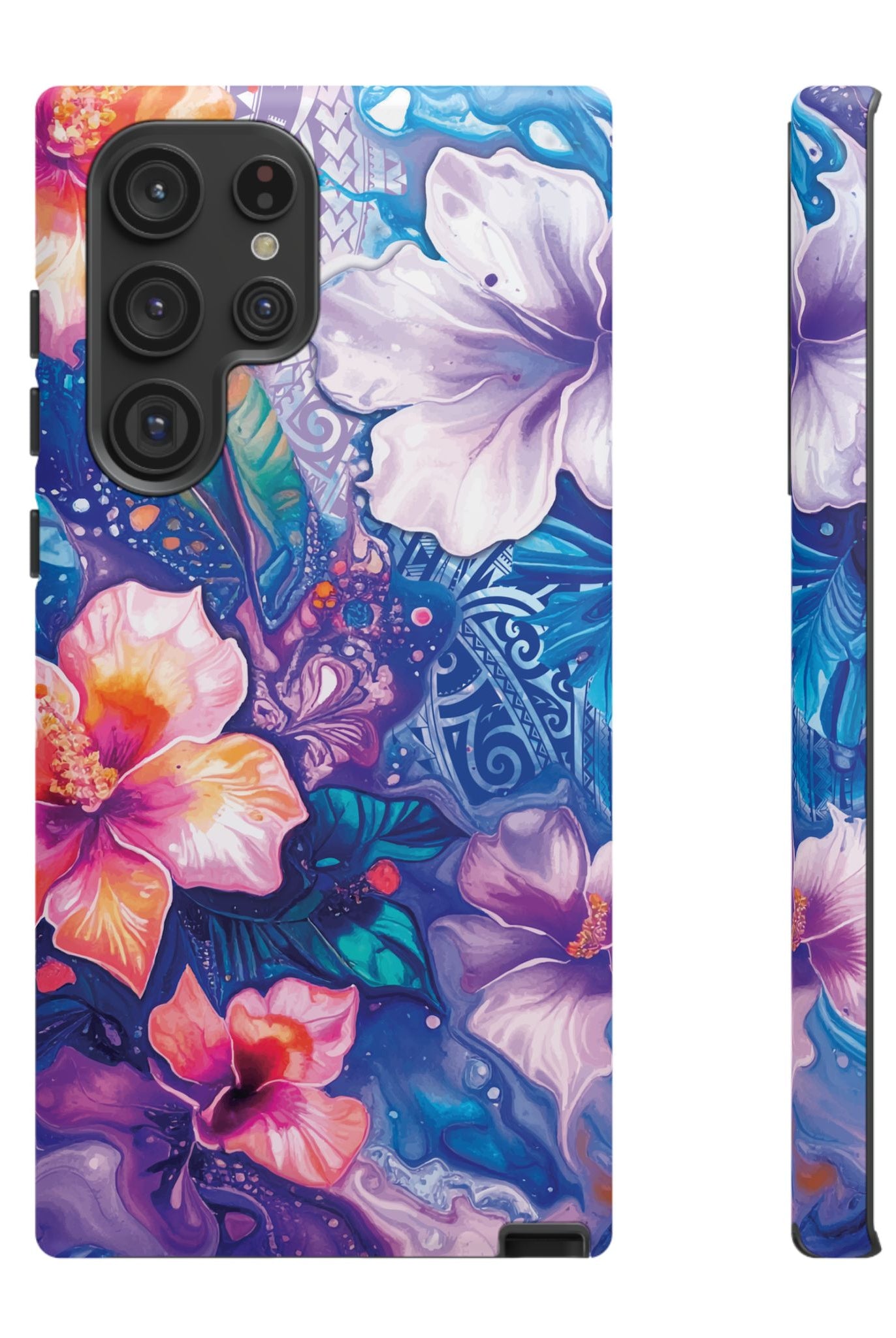 Aloha Wai Tough Samsung Galaxy Case Side View - Dual Layer Drop Protection Hawaiian Phone Case - The Local Banyan