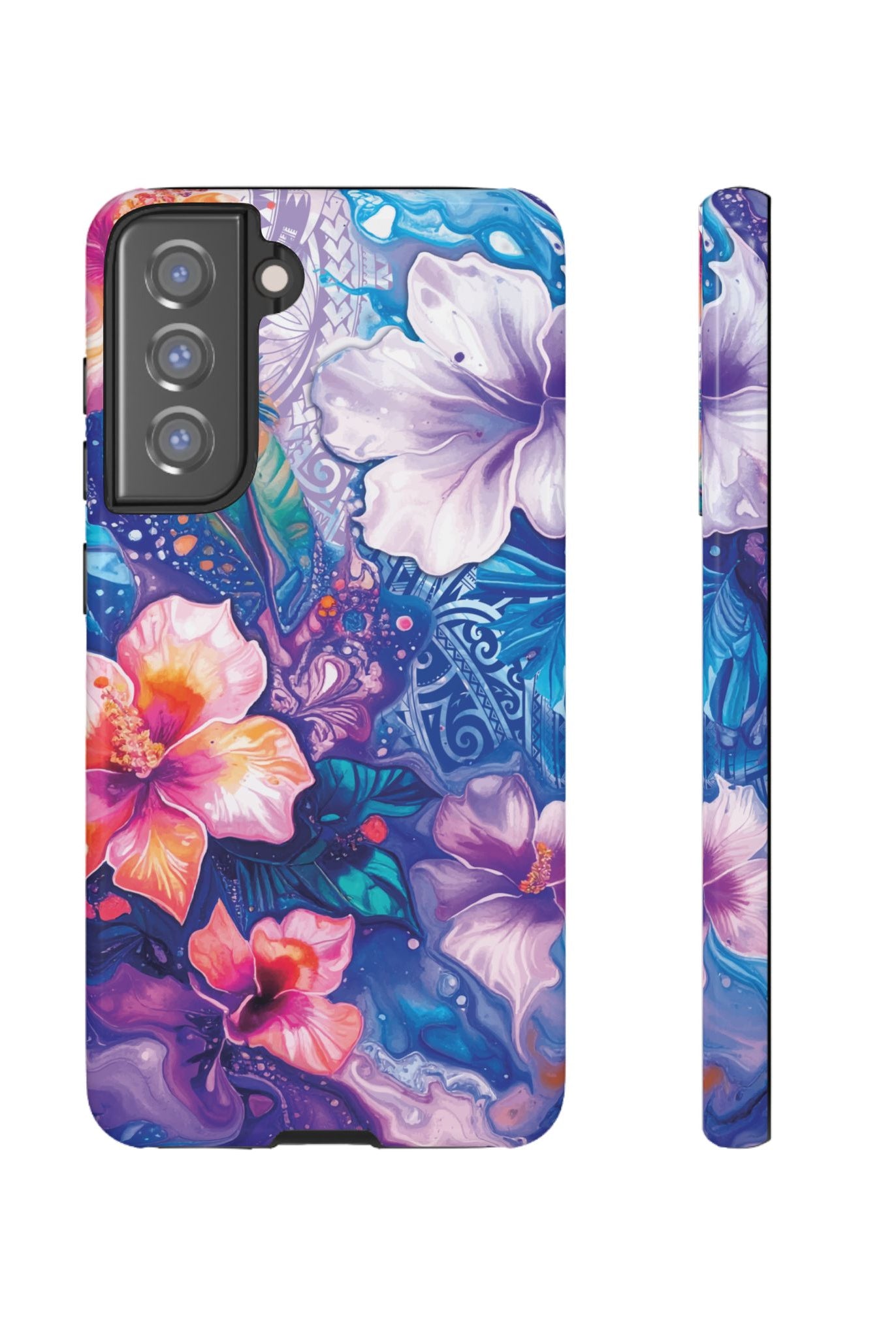 Aloha Wai Tough Samsung Galaxy Case Samsung Galaxy S21 FE Glossy - Hawaiian Aloha Tropical Floral Design - The Local Banyan