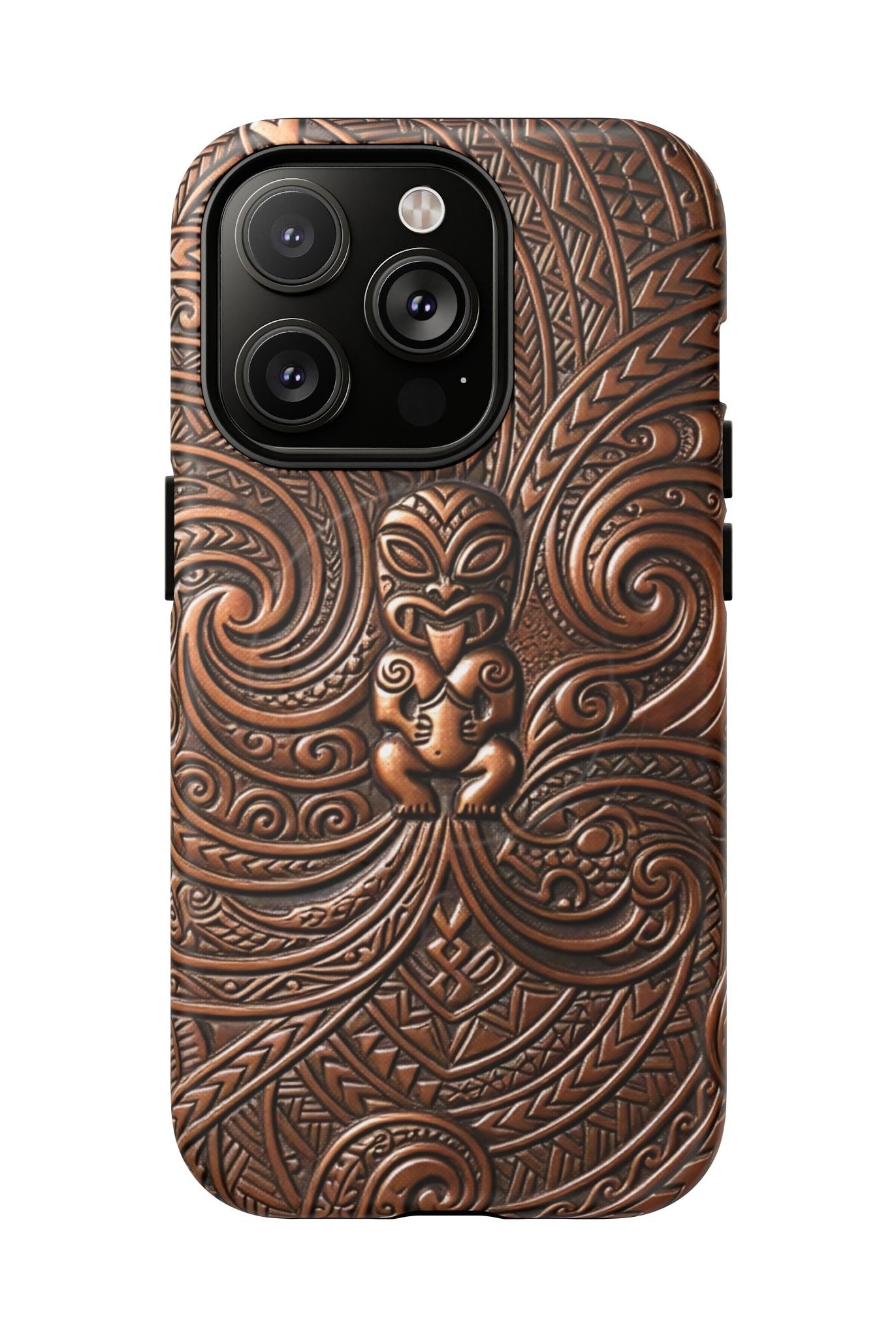 Paa Guardian MagSafe iPhone Case iPhone 14 Pro Matte - Hawaiian Copper Carved Tiki Polynesian Design - The Local Banyan