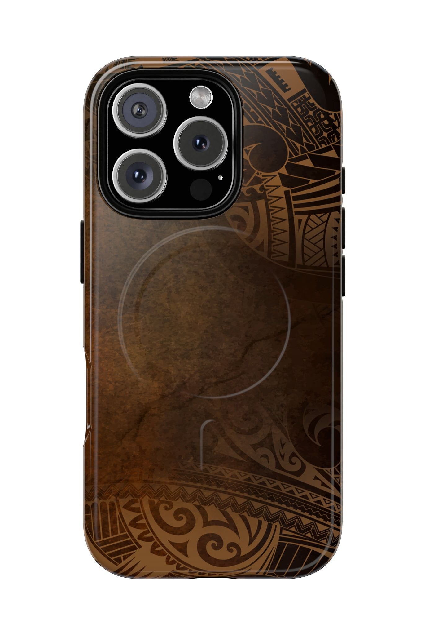 Aloha Aina MagSafe iPhone Case iPhone 16 Pro Glossy - Hawaiian Earth Tone Polynesian Tribal Design - The Local Banyan