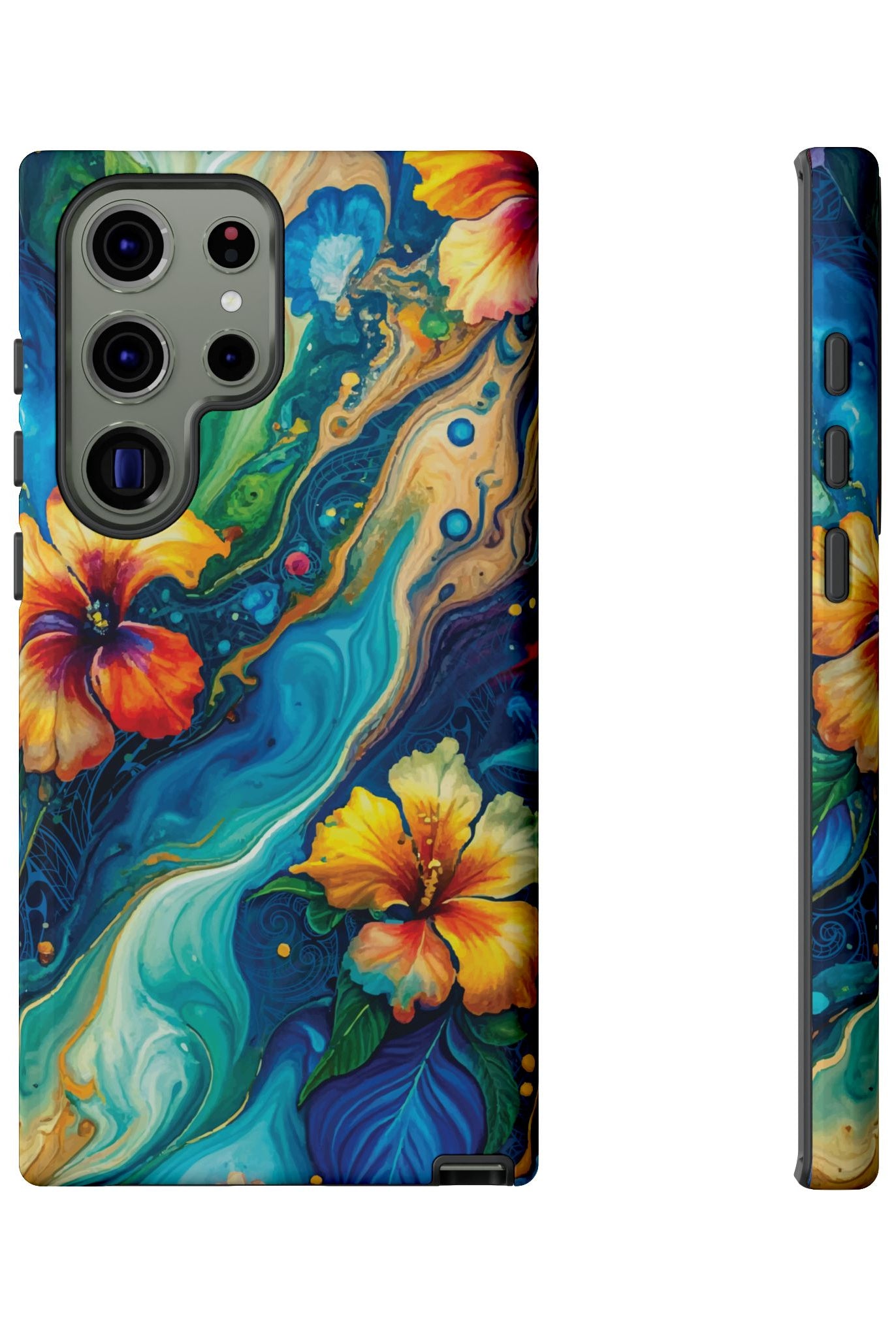 Aloalo Drift Tough Samsung Galaxy Case Side View - Dual Layer Drop Protection Hawaiian Phone Case - The Local Banyan