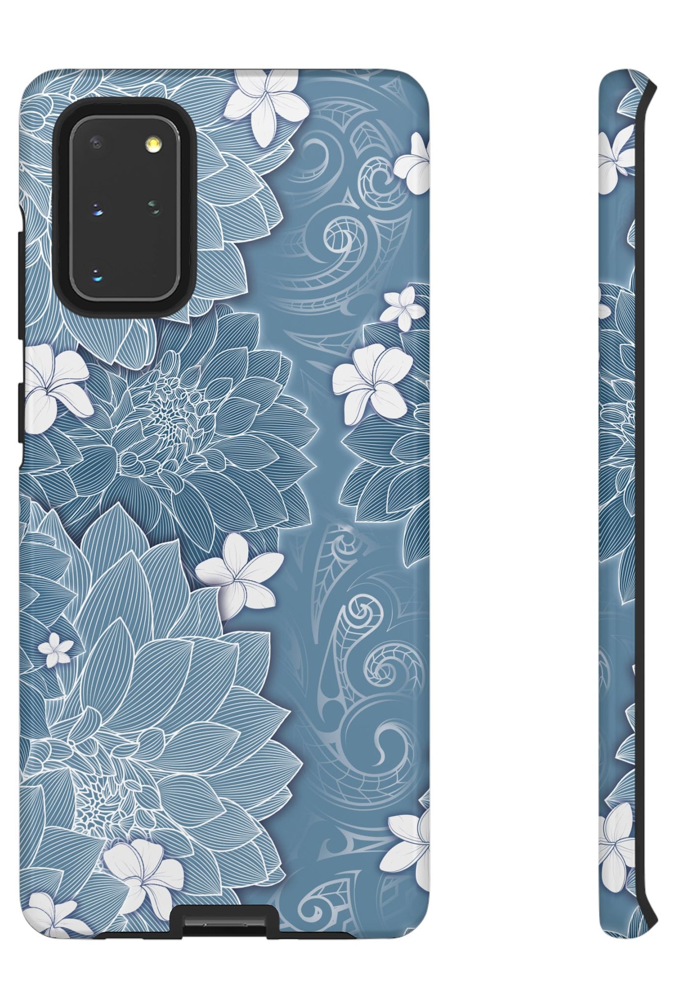 Pua La Tough Samsung Galaxy Case Samsung Galaxy S20+ Glossy - Hawaiian Golden Hibiscus Sun Flower Sapphire Design - The Local Banyan