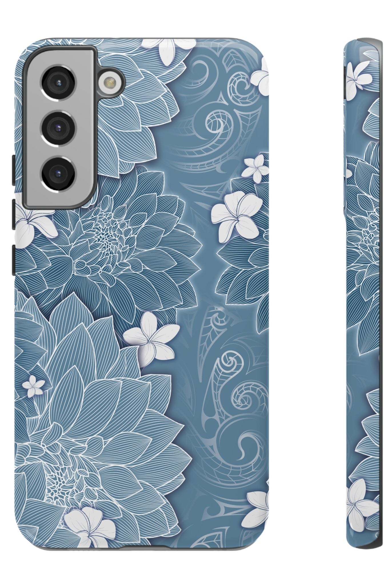 Pua La Tough Samsung Galaxy Case Samsung Galaxy S22 Plus Glossy - Hawaiian Golden Hibiscus Sun Flower Sapphire Design - The Local Banyan