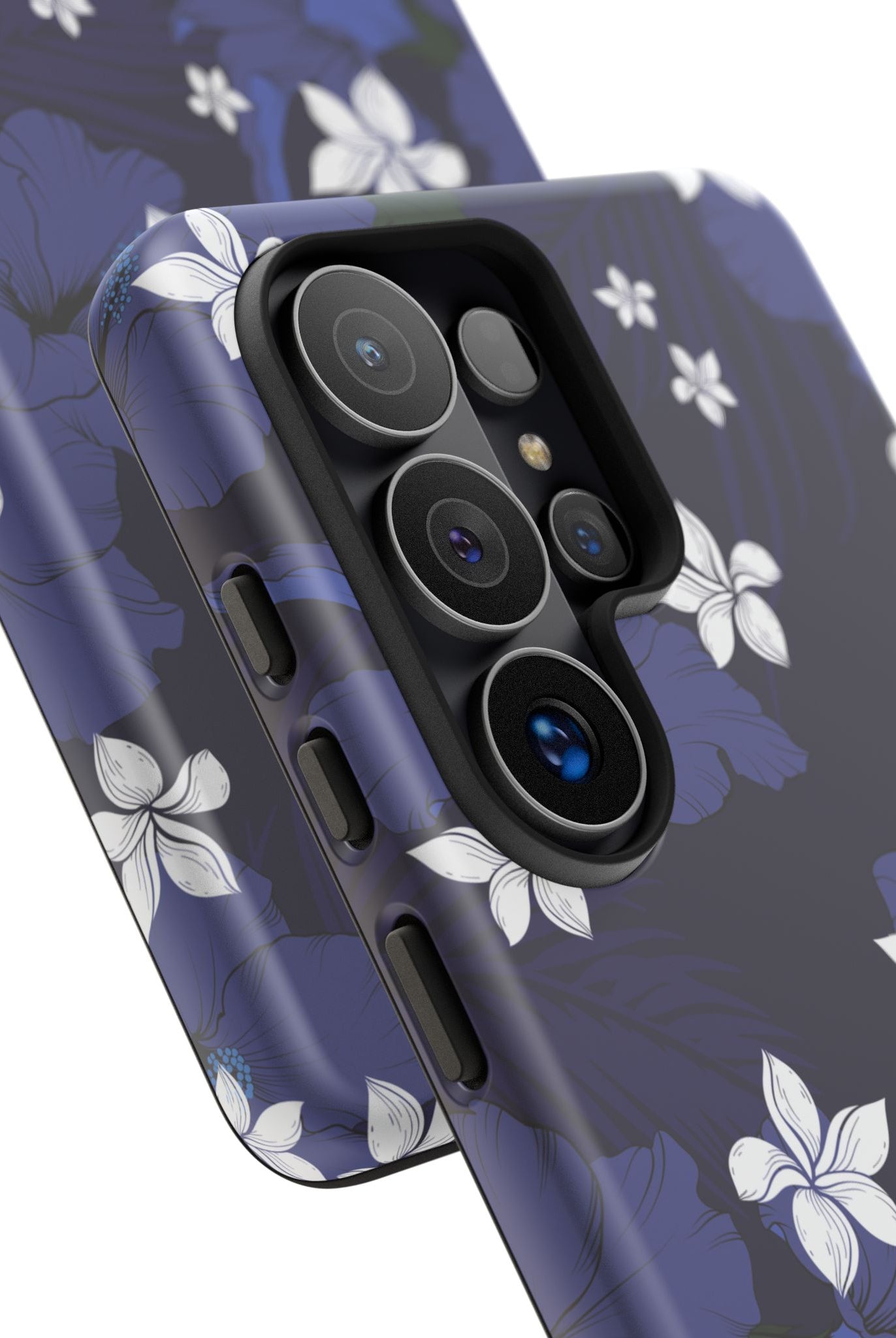 Vintage Blue Tough Samsung Galaxy Case Side View - Dual Layer Drop Protection Hawaiian Phone Case - The Local Banyan