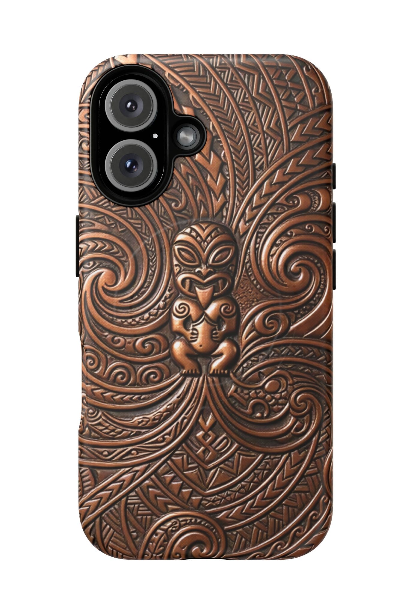 Paa Guardian MagSafe iPhone Case iPhone 16 Matte - Hawaiian Copper Carved Tiki Polynesian Design - The Local Banyan