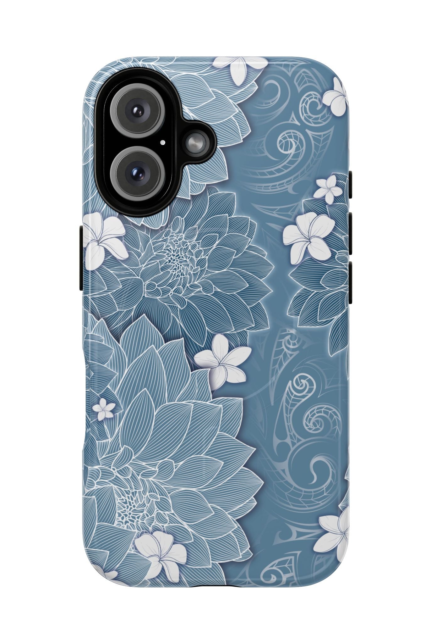 Pua La MagSafe iPhone Case iPhone 16 Glossy - Hawaiian Golden Hibiscus Sun Flower Sapphire Design - The Local Banyan