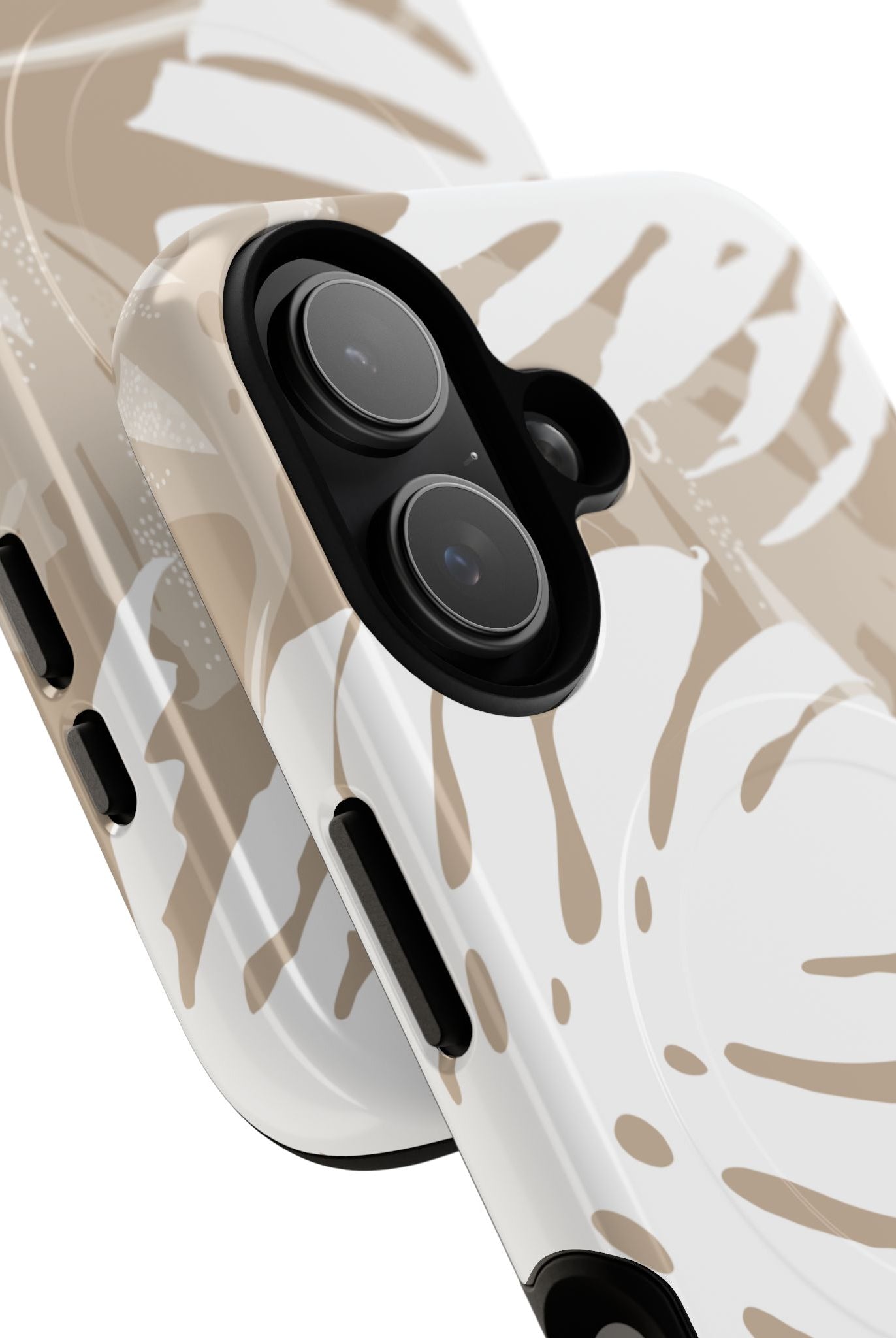 Exotic Monstera MagSafe iPhone Case Side View - Dual Layer Drop Protection Hawaiian Phone Case - The Local Banyan