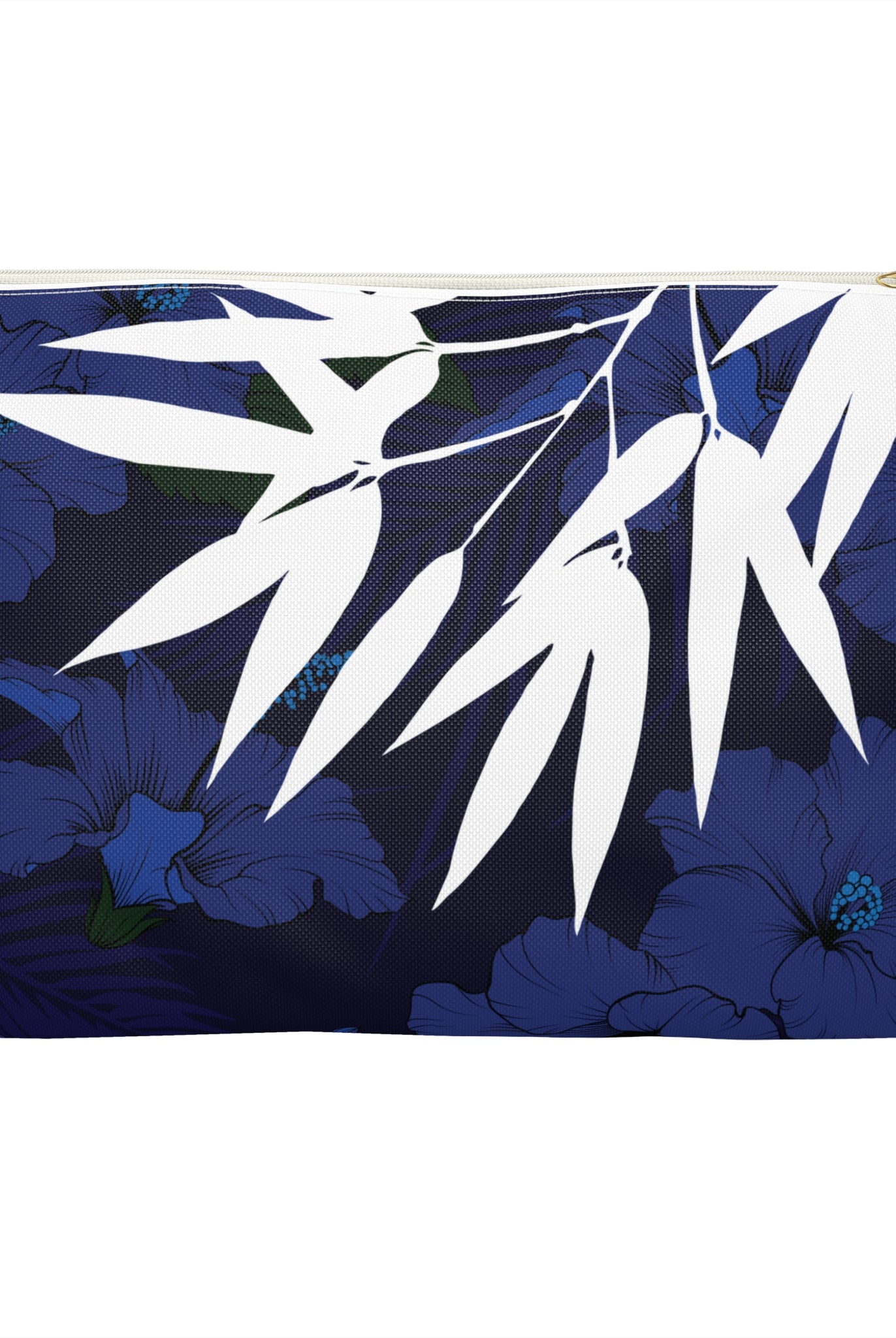 Deep Blue Bamboo Travel Pouch Bag Pouches The Local Banyan Large White zipper