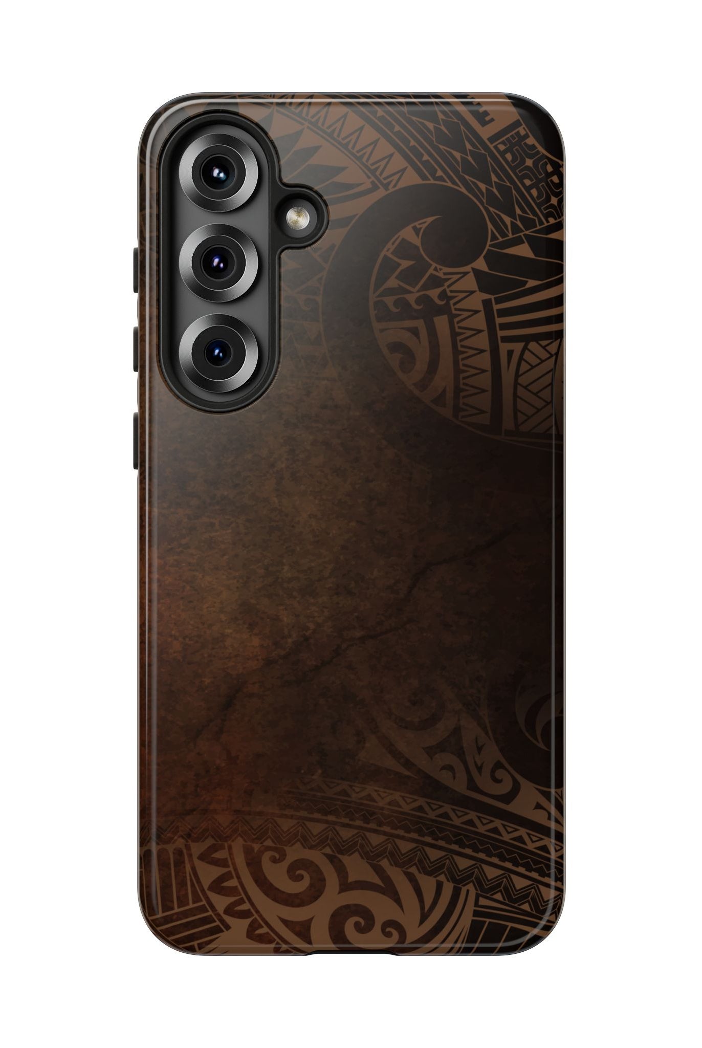 Aloha Aina Tough Samsung Galaxy Case Detail View - Hawaiian Earth Tone Polynesian Tribal Design Close Up - The Local Banyan