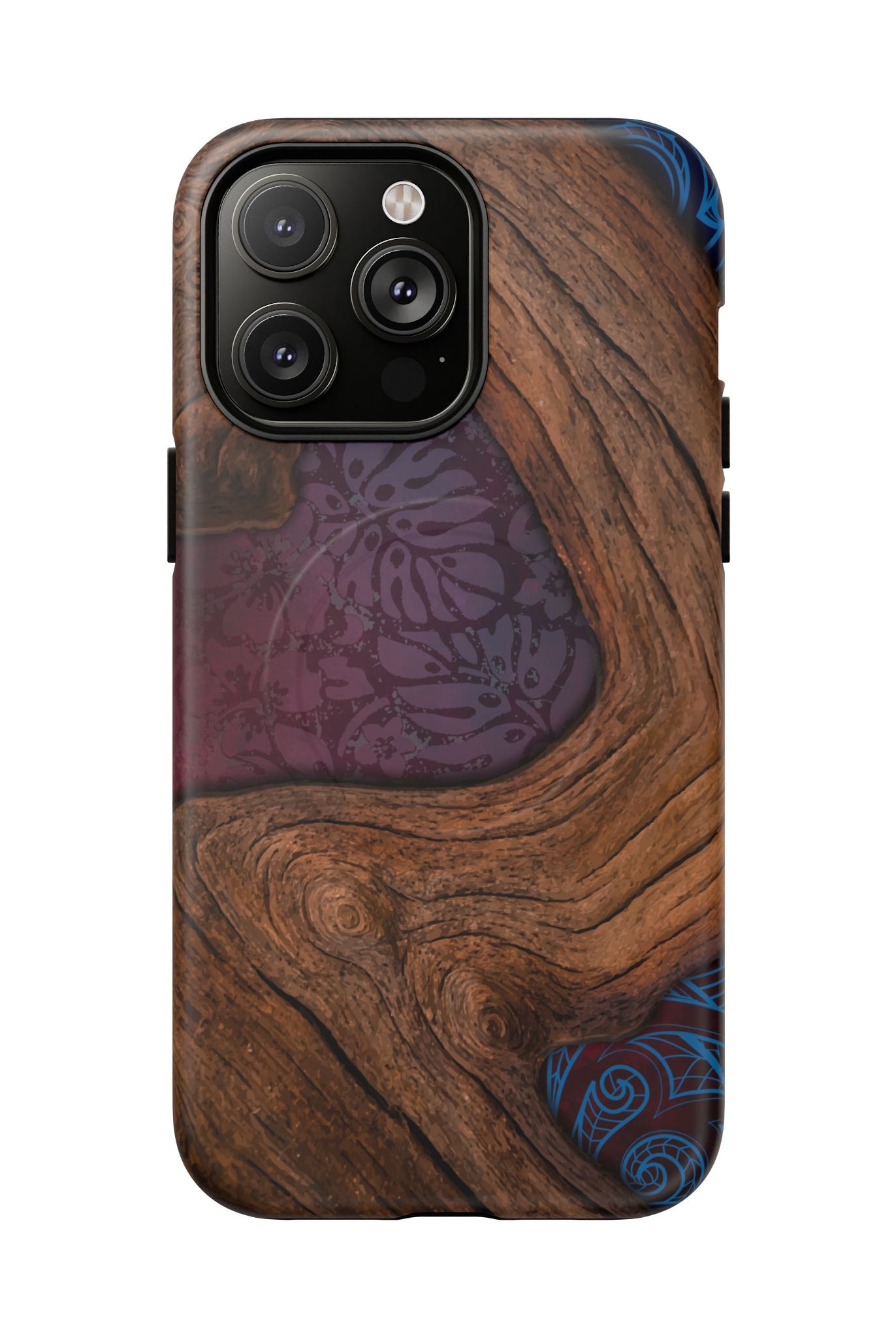 Rooted MagSafe iPhone Case iPhone 14 Pro Max Matte - Hawaiian Koa Wood Island Strength Tribal Design - The Local Banyan