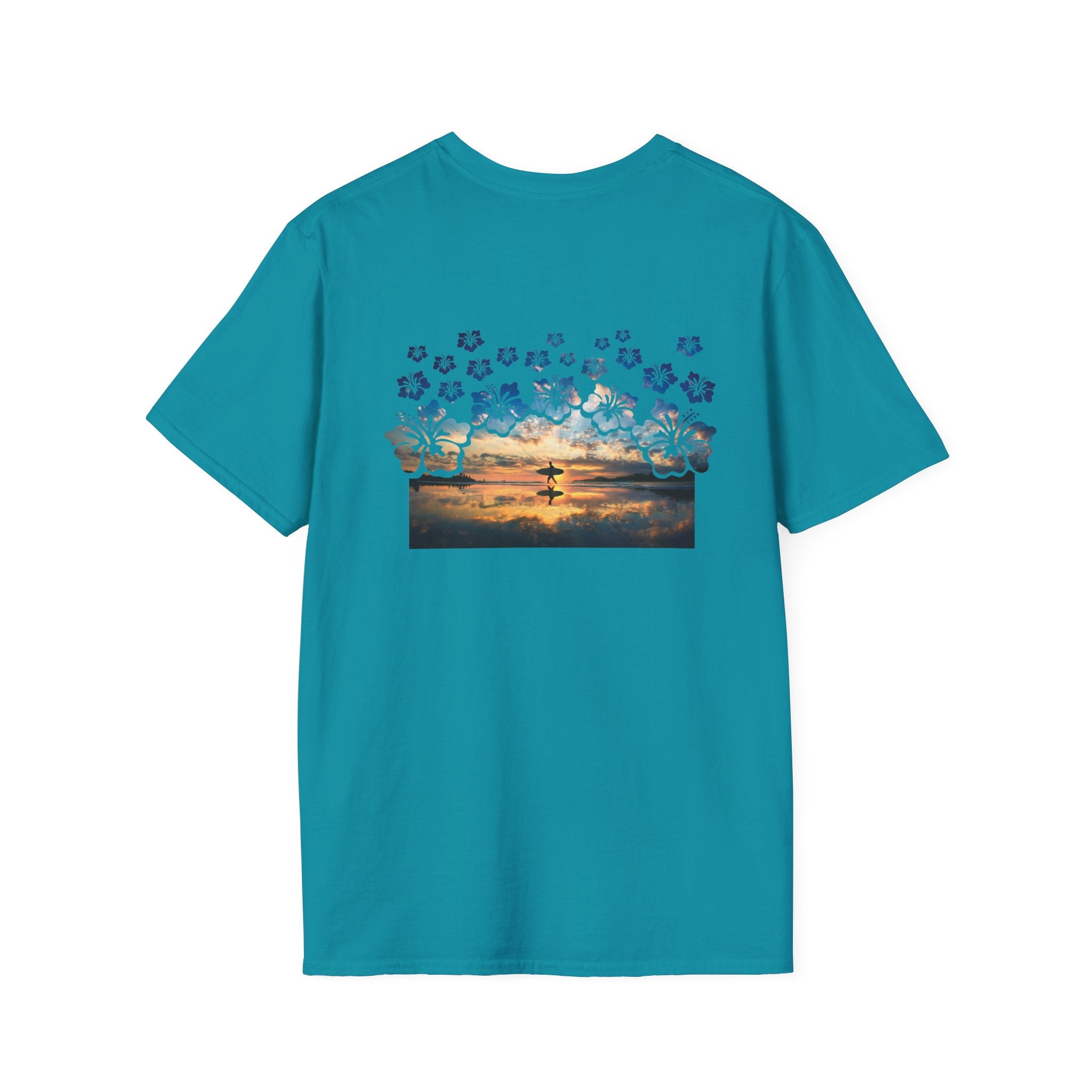 Sunset Surfer Soft Style Tee T-Shirt The Local Banyan Tropical Blue S