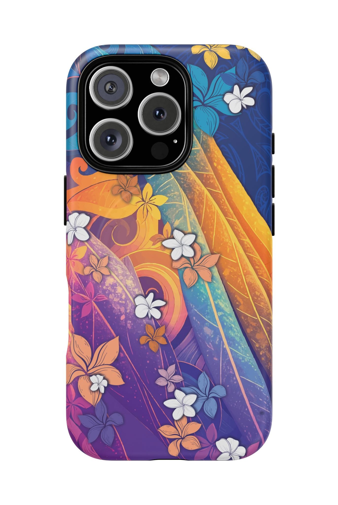 Mauna Sunrise MagSafe iPhone Case iPhone 16 Pro Matte - Hawaiian Colorful Sunrise Plumeria Design - The Local Banyan