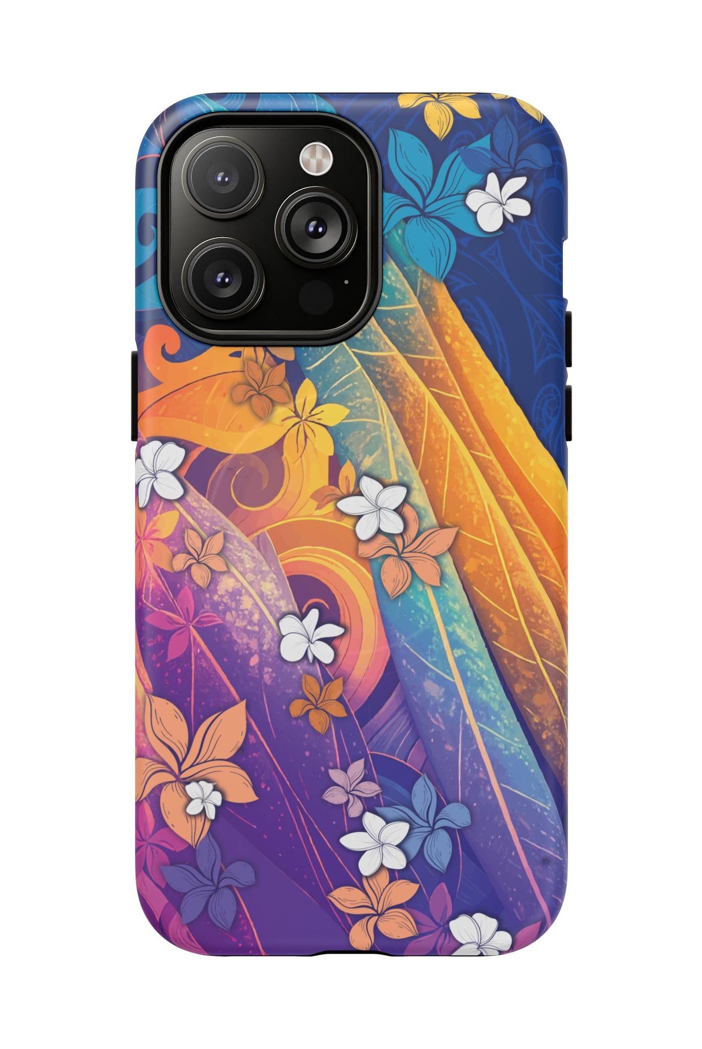 Mauna Sunrise MagSafe iPhone Case iPhone 14 Pro Max Matte - Hawaiian Colorful Sunrise Plumeria Design - The Local Banyan