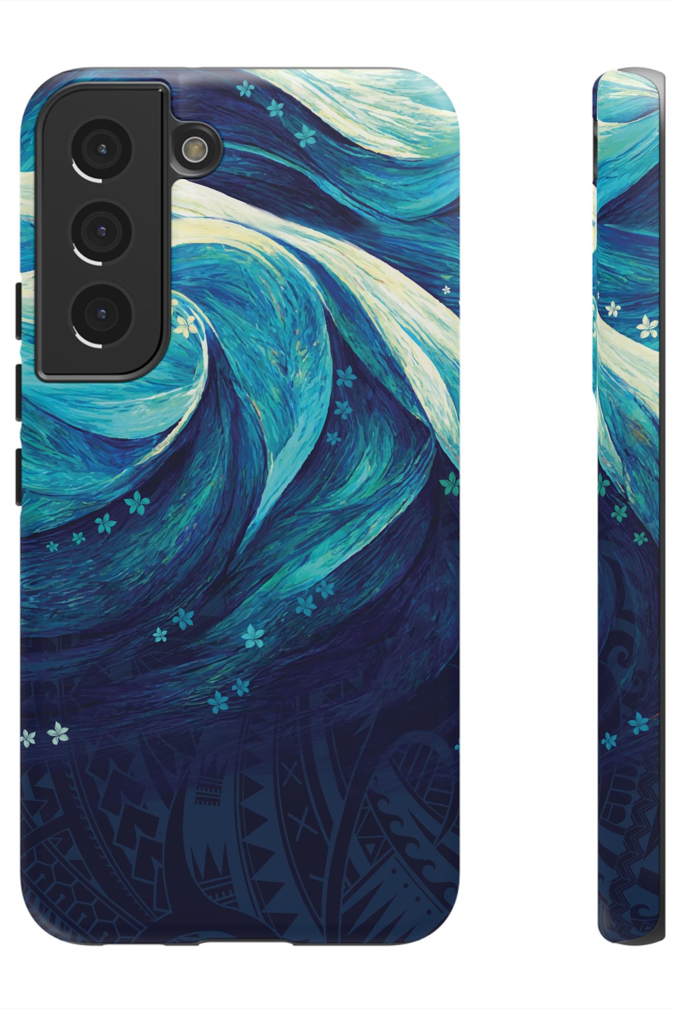 Eternal Mana Tough Samsung Galaxy Case Samsung Galaxy S22 Matte - Hawaiian Ocean Wave Polynesian Tribal Design - The Local Banyan