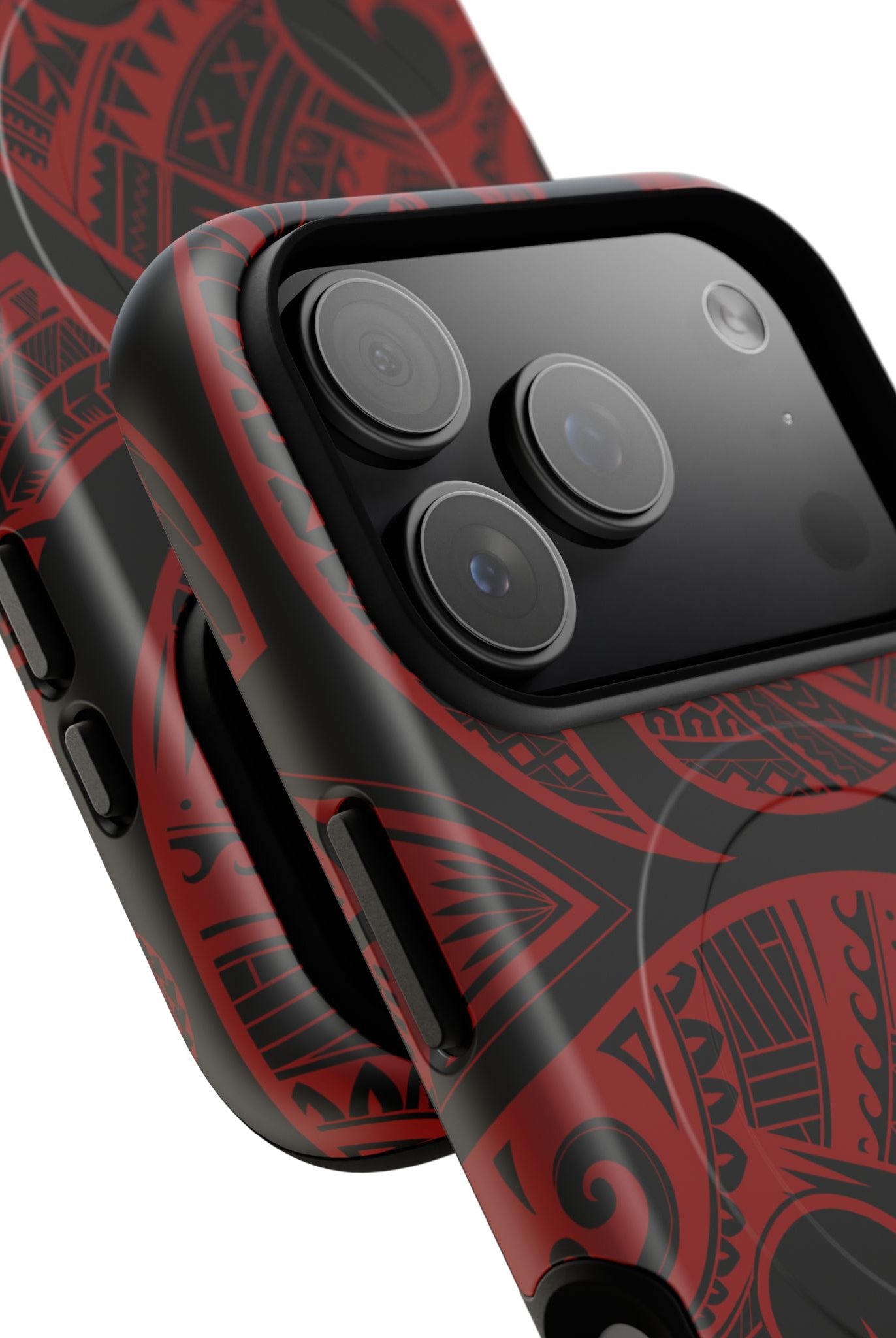 Island Tribal MagSafe iPhone Case Side View - Dual Layer Drop Protection Hawaiian Phone Case - The Local Banyan