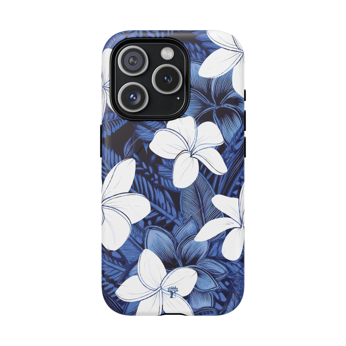Eternal Blue Plumeria MagSafe Compatible Case for iPhone iPhone 15 Pro Matte The Local Banyan