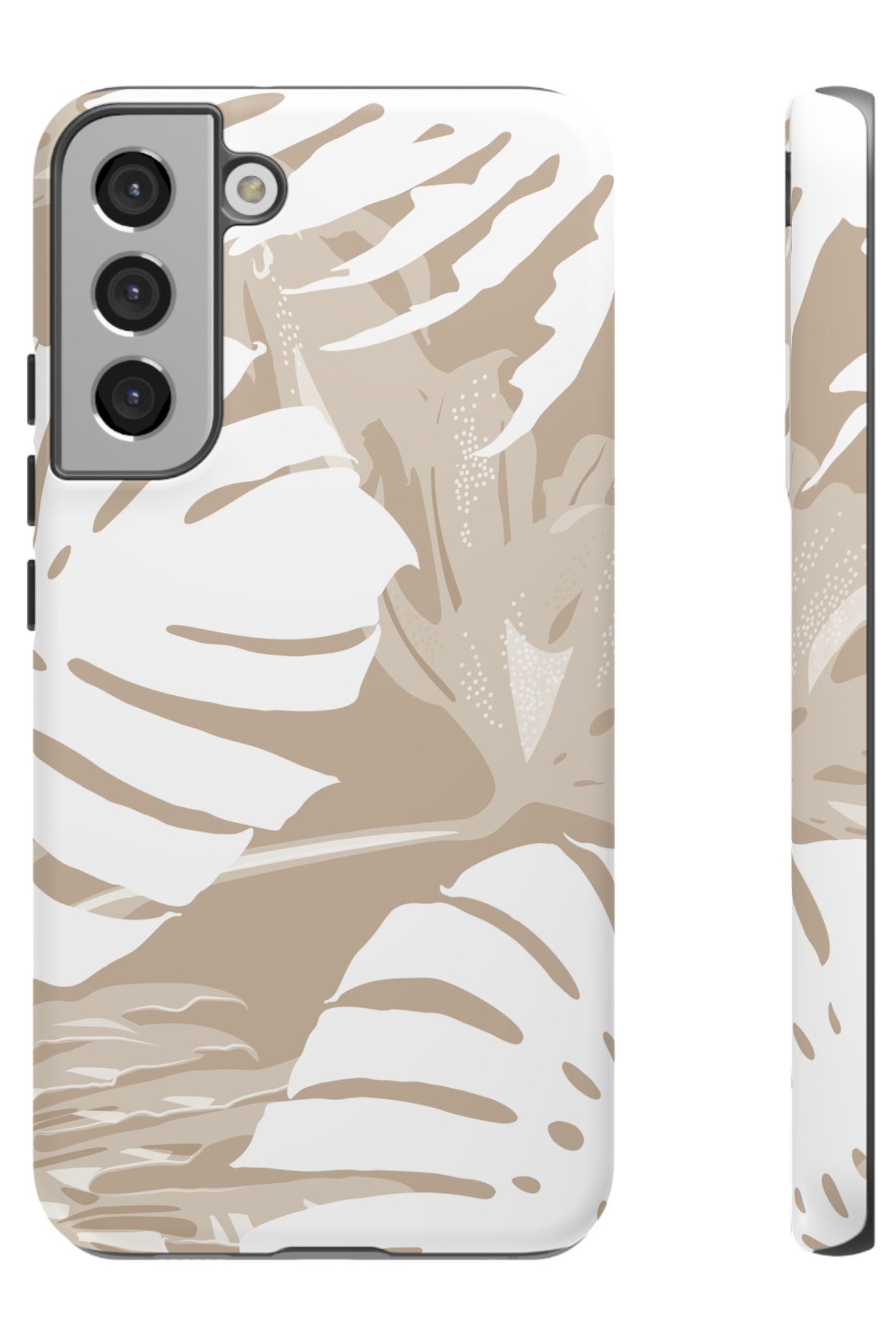 Exotic Monstera Tough Samsung Galaxy Case Samsung Galaxy S22 Plus Matte - Hawaiian Tropical Monstera Botanical Neutral Design - The Local Banyan