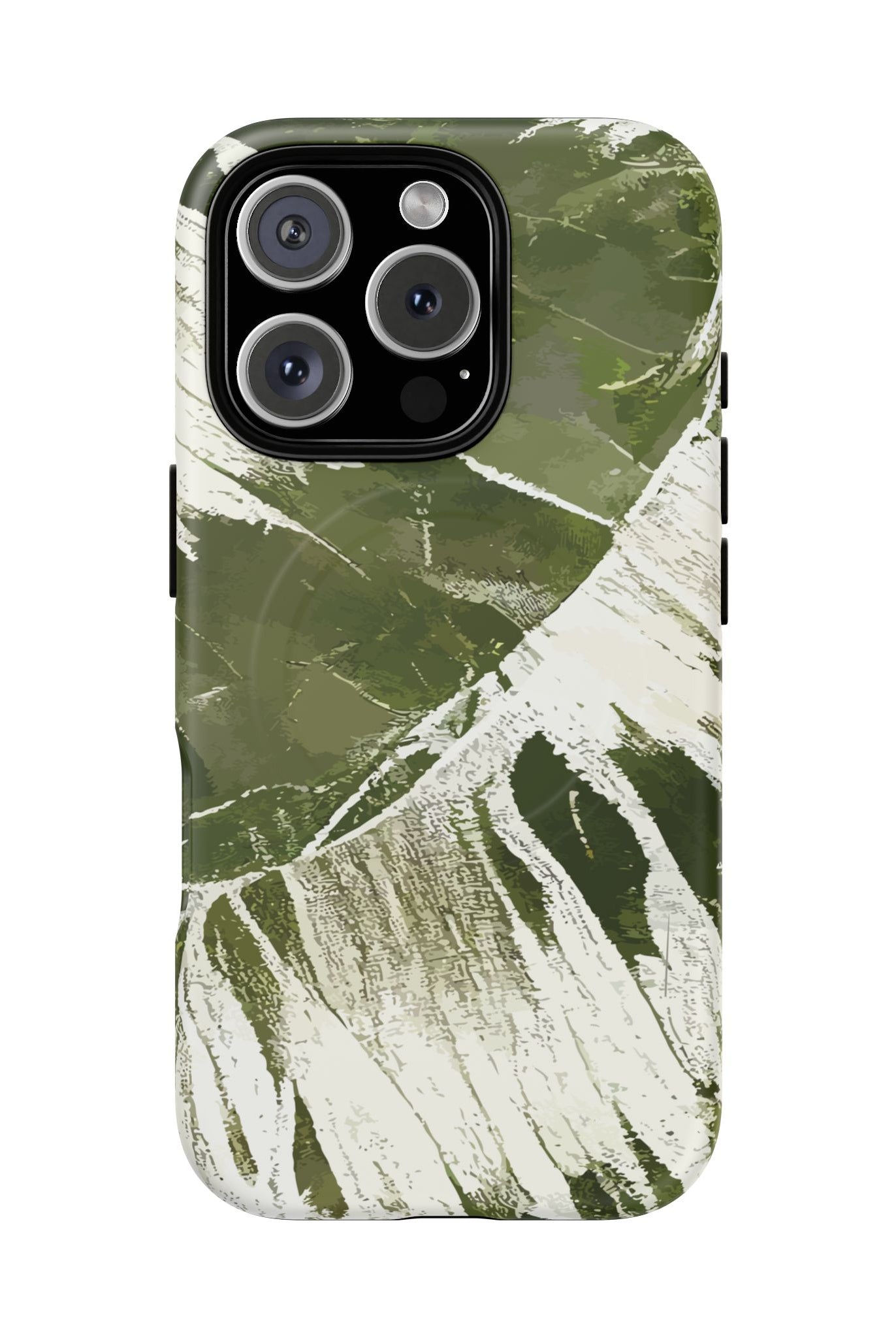 Island Breeze MagSafe iPhone Case iPhone 16 Pro Matte - Hawaiian Palm Leaf Olive Green Botanical Design - The Local Banyan