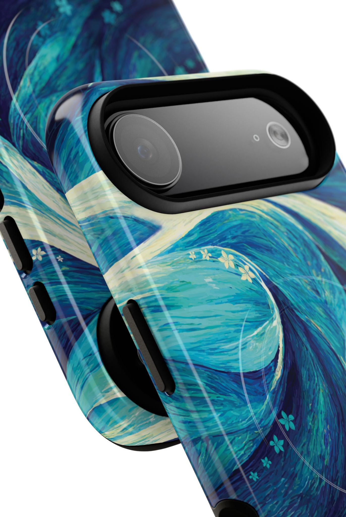 Eternal Mana MagSafe iPhone Case Detail View - Hawaiian Ocean Wave Polynesian Tribal Design Close Up - The Local Banyan