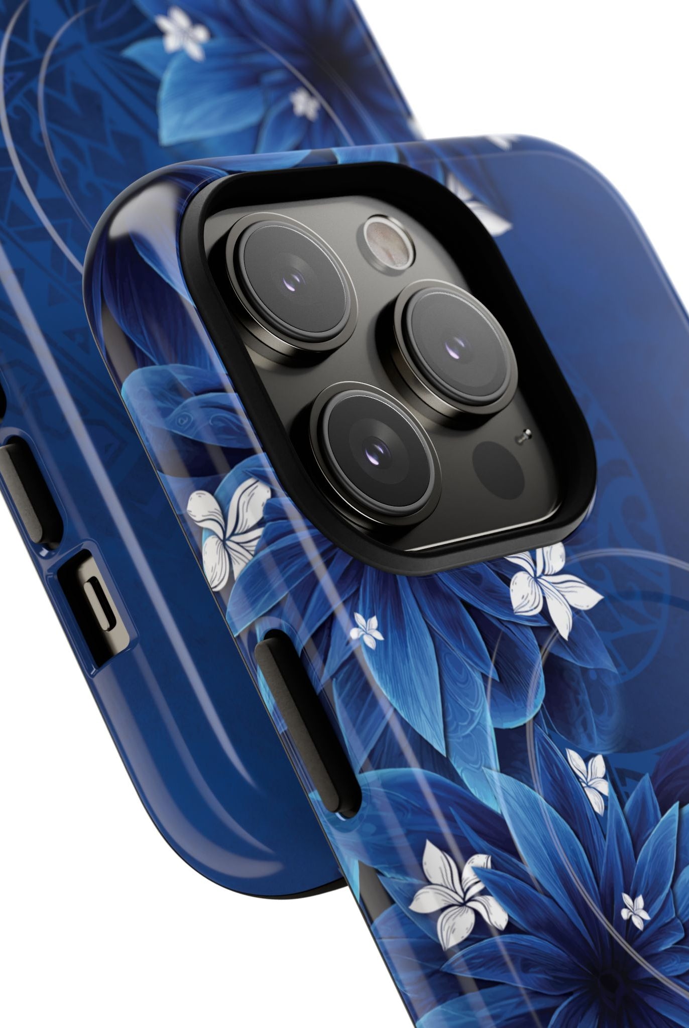 Hoku Pua MagSafe iPhone Case Side View - Dual Layer Drop Protection Hawaiian Phone Case - The Local Banyan