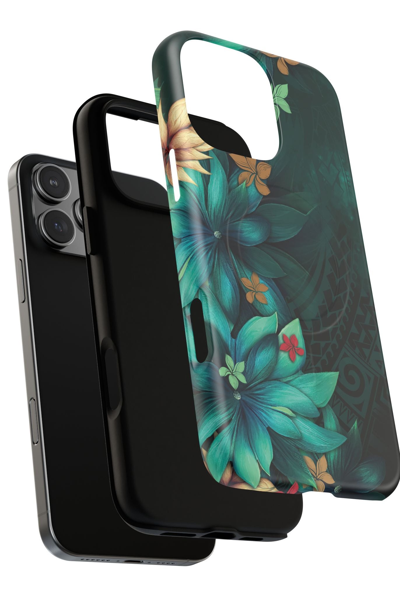Aloha Whispers MagSafe iPhone Case Side View - Dual Layer Drop Protection Hawaiian Phone Case - The Local Banyan