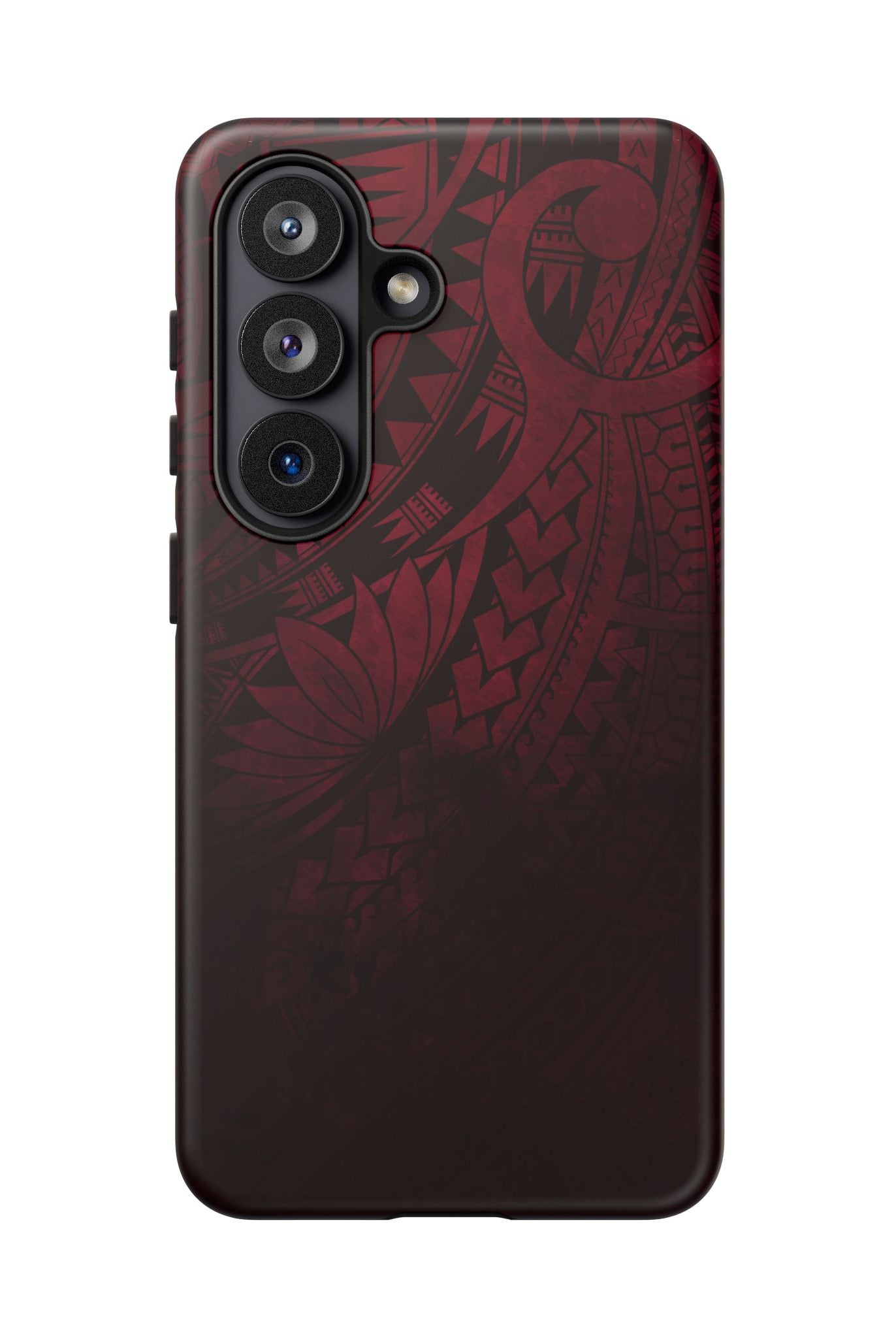 Eternal Ember Tough Samsung Galaxy Case Detail View - Hawaiian Red Tribal Polynesian Design Close Up - The Local Banyan