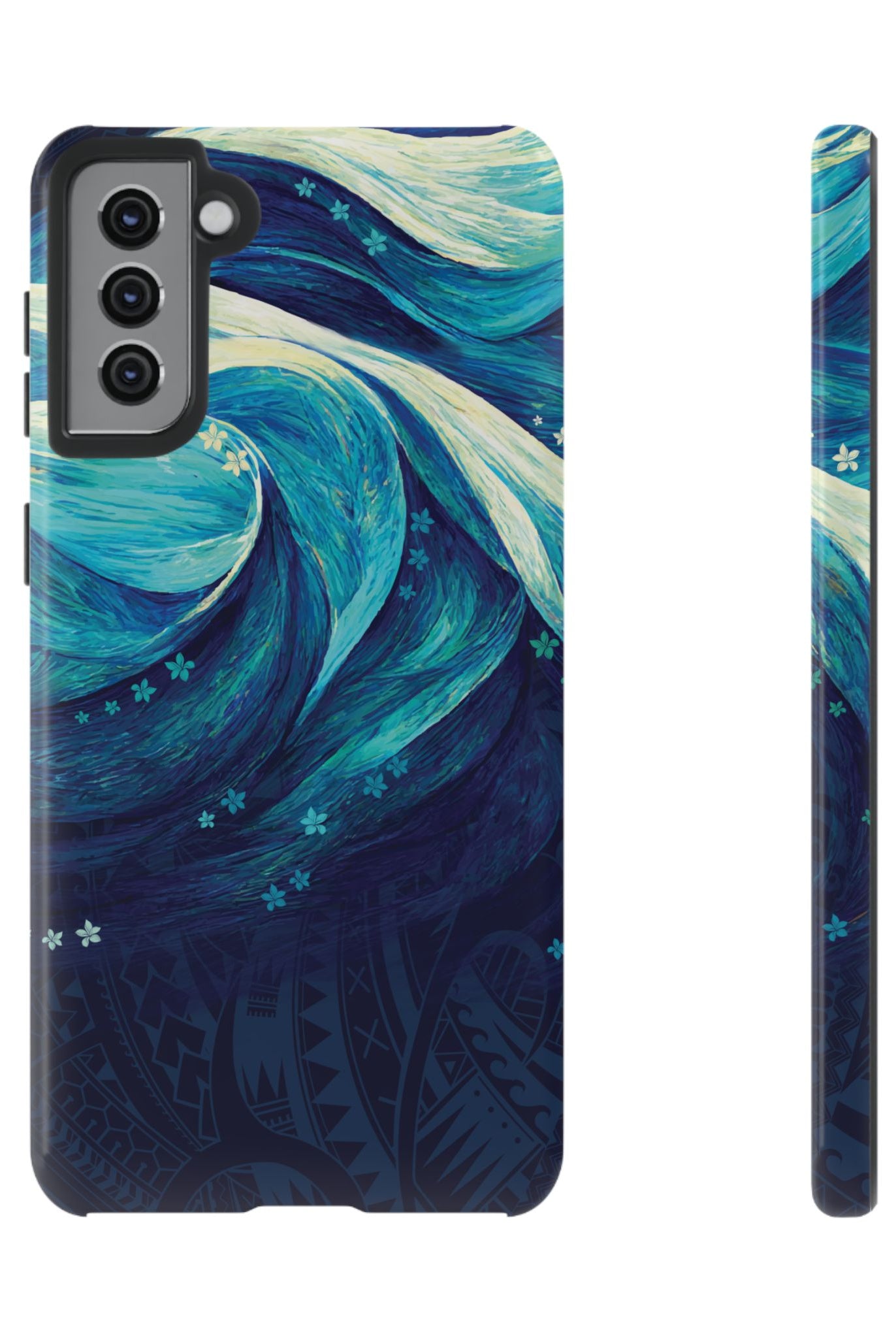 Eternal Mana Tough Samsung Galaxy Case Samsung Galaxy S21 Plus Glossy - Hawaiian Ocean Wave Polynesian Tribal Design - The Local Banyan