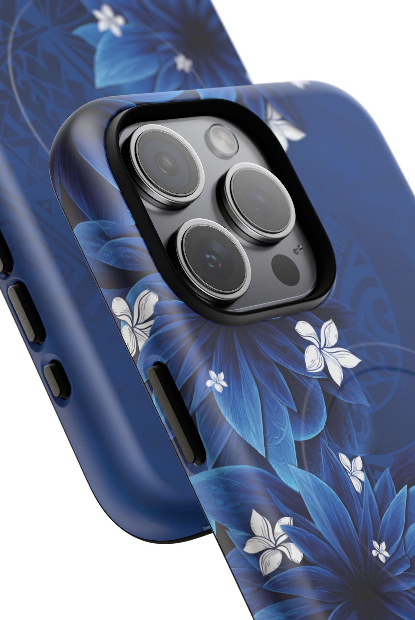 Hoku Pua MagSafe iPhone Case Side View - Dual Layer Drop Protection Hawaiian Phone Case - The Local Banyan