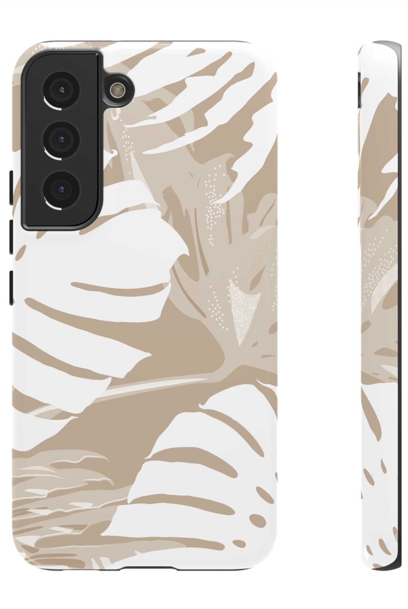 Exotic Monstera Tough Samsung Galaxy Case Samsung Galaxy S22 Glossy - Hawaiian Tropical Monstera Botanical Neutral Design - The Local Banyan