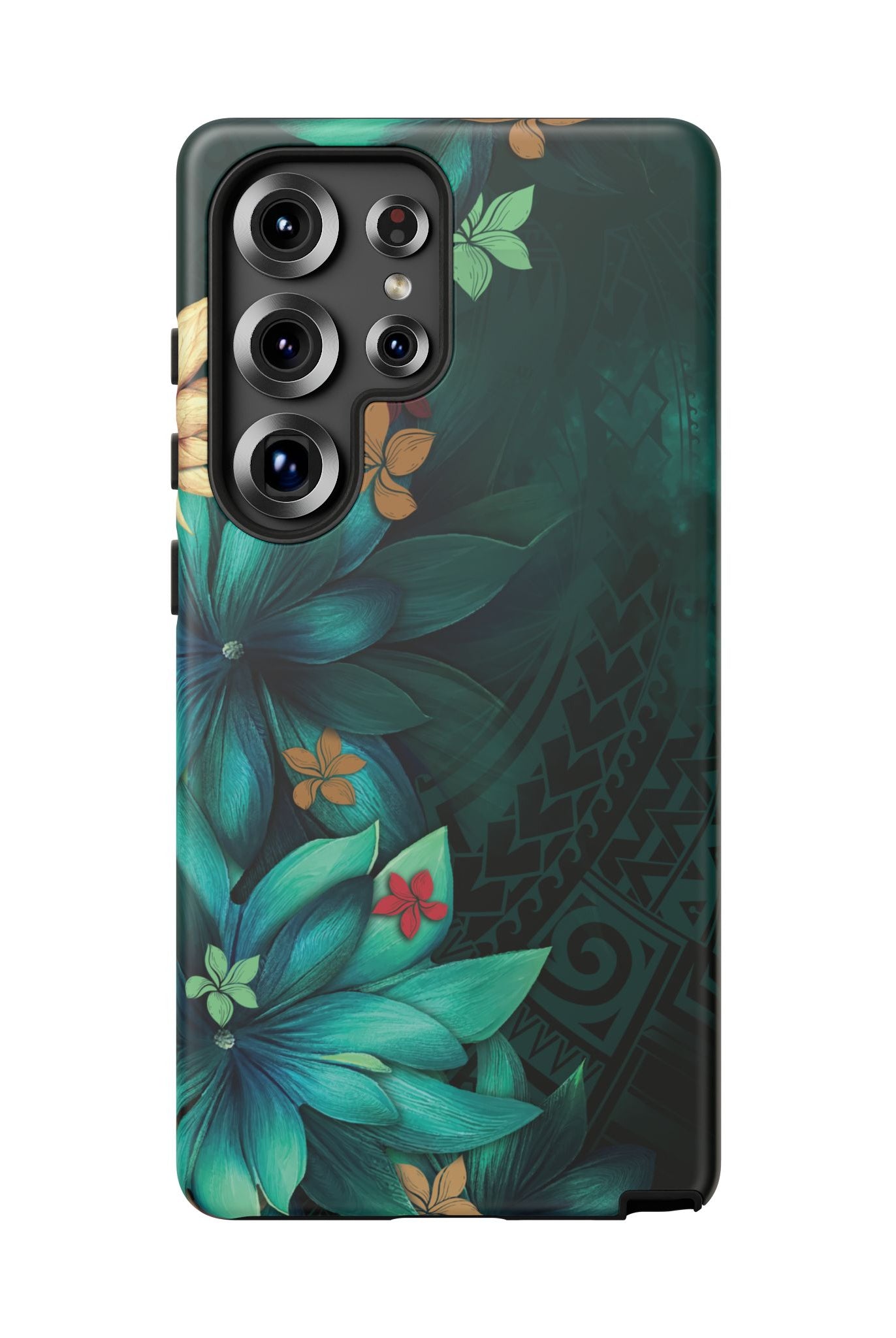Aloha Whispers Tough Samsung Galaxy Case Side View - Dual Layer Drop Protection Hawaiian Phone Case - The Local Banyan