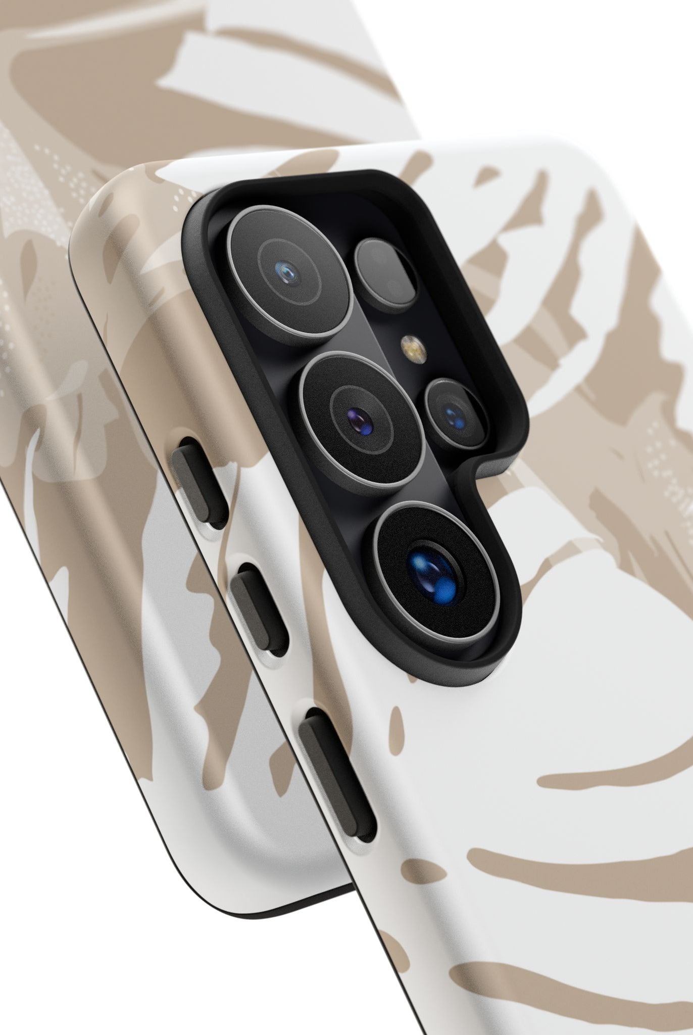Exotic Monstera Tough Samsung Galaxy Case Side View - Dual Layer Drop Protection Hawaiian Phone Case - The Local Banyan