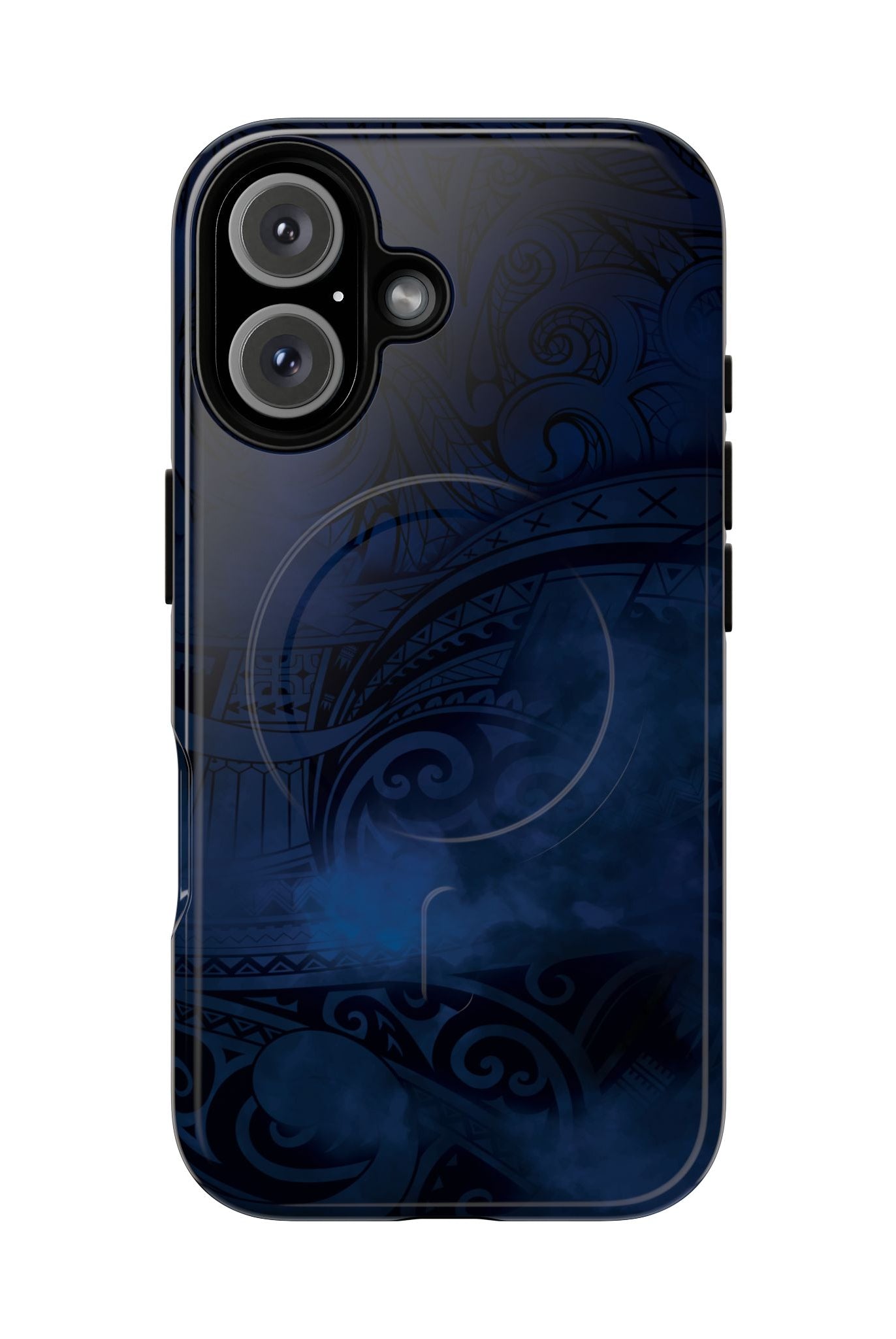 Midnight Essence MagSafe iPhone Case iPhone 16 Glossy - Hawaiian Midnight Navy Polynesian Tribal Design - The Local Banyan