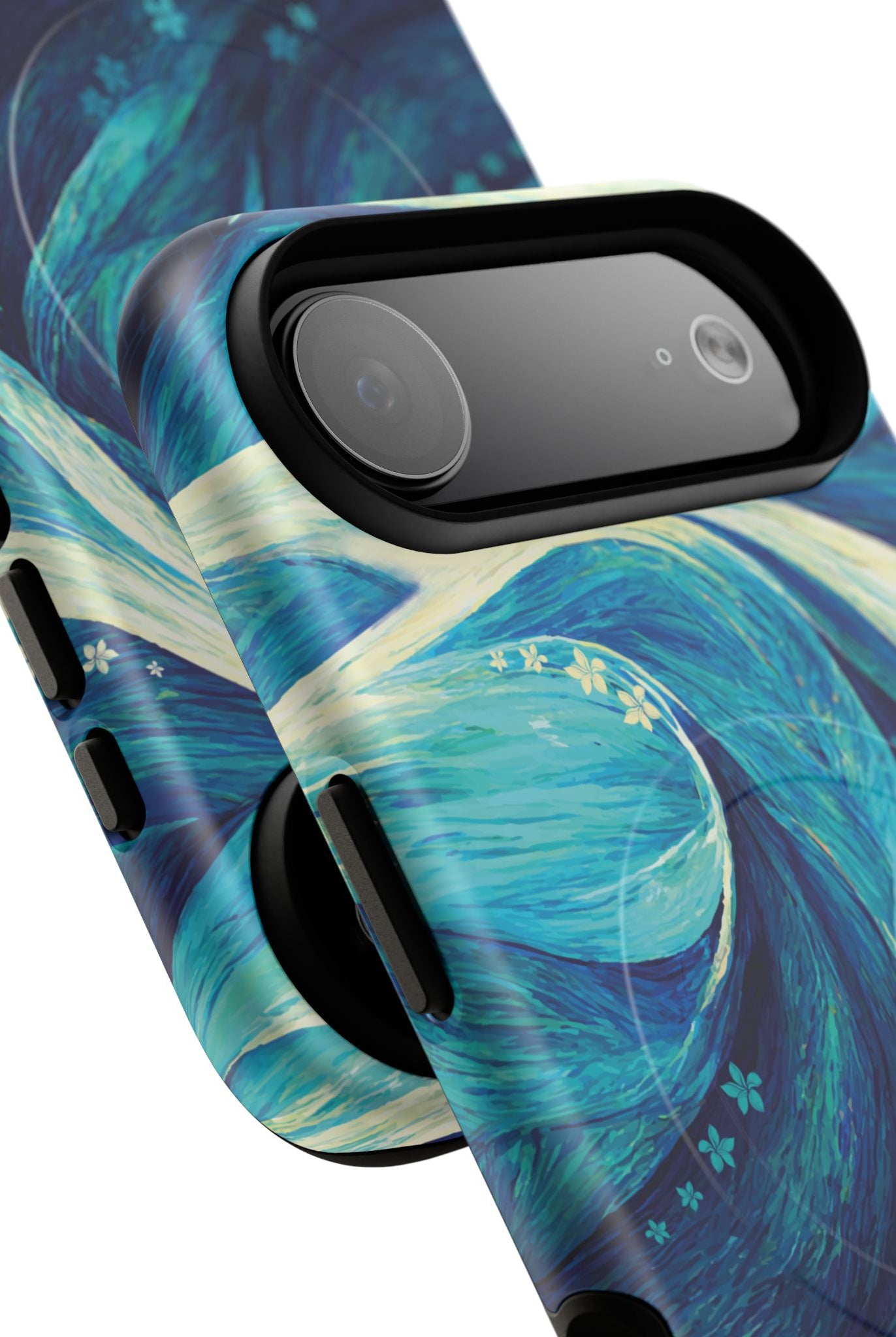 Woman holding Eternal Mana MagSafe iPhone Case - Hawaiian Ocean Wave Polynesian Tribal Design - The Local Banyan