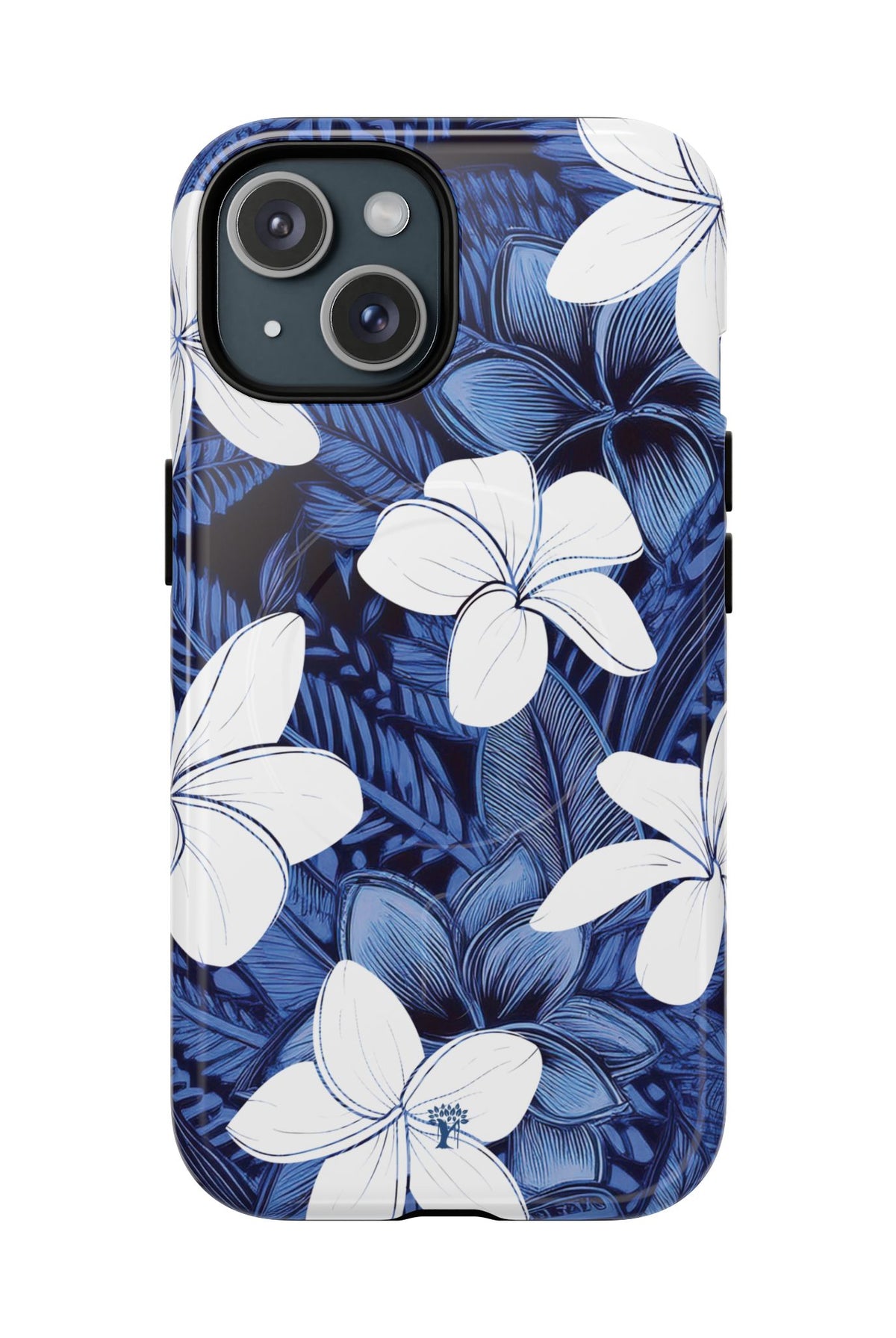 Eternal Blue Plumeria MagSafe Compatible Case for iPhone iPhone 15 Glossy The Local Banyan