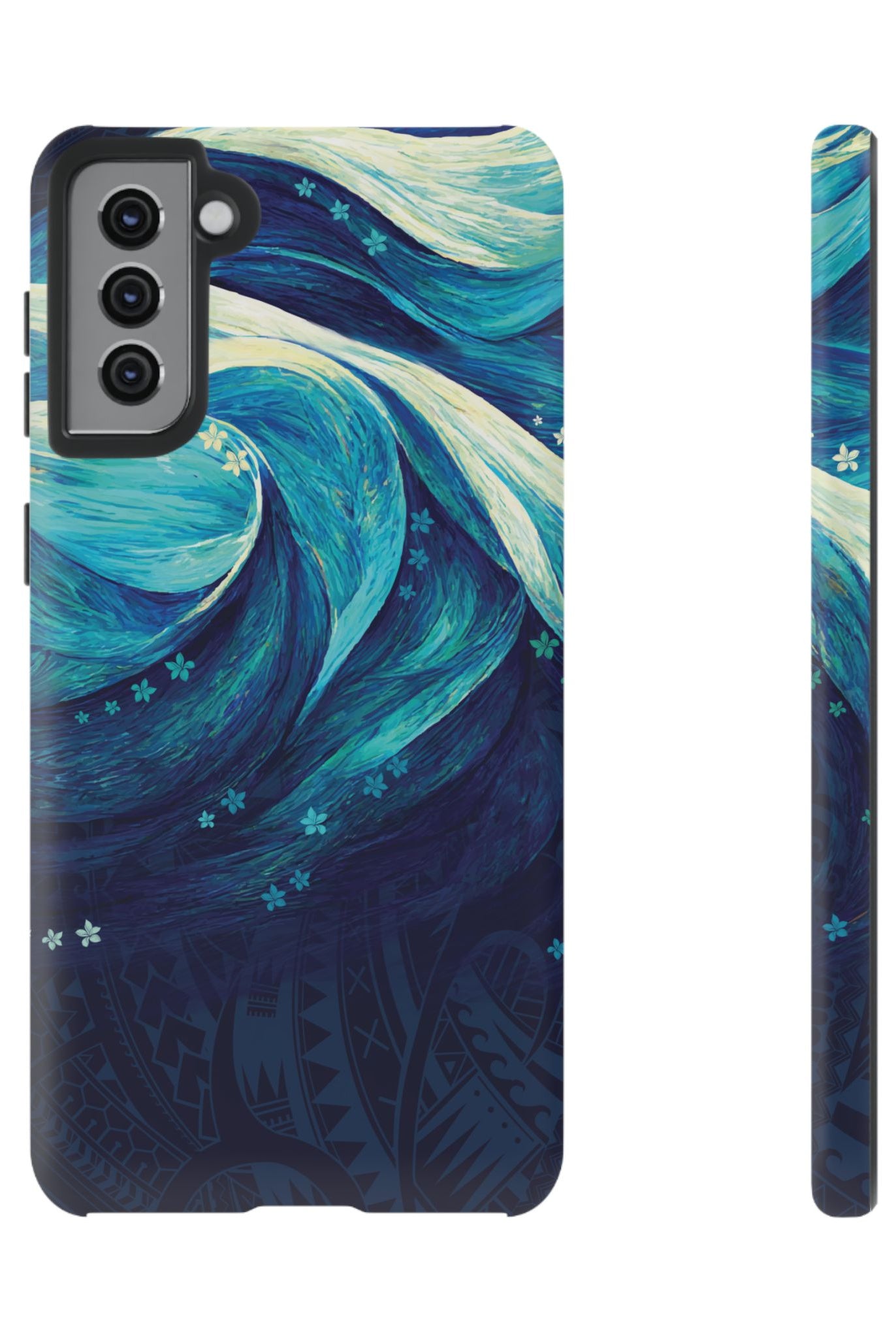 Eternal Mana Tough Samsung Galaxy Case Samsung Galaxy S21 Plus Matte - Hawaiian Ocean Wave Polynesian Tribal Design - The Local Banyan