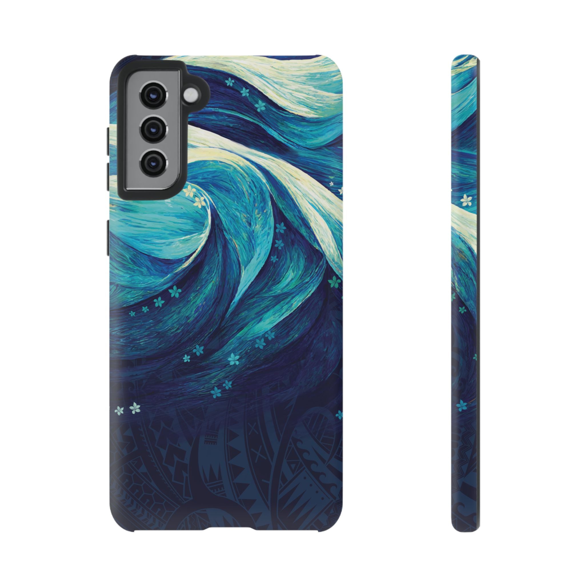 Eternal Mana Tough Samsung Galaxy Case Samsung Galaxy S21 Plus Matte - Hawaiian Ocean Wave Polynesian Tribal Design - The Local Banyan